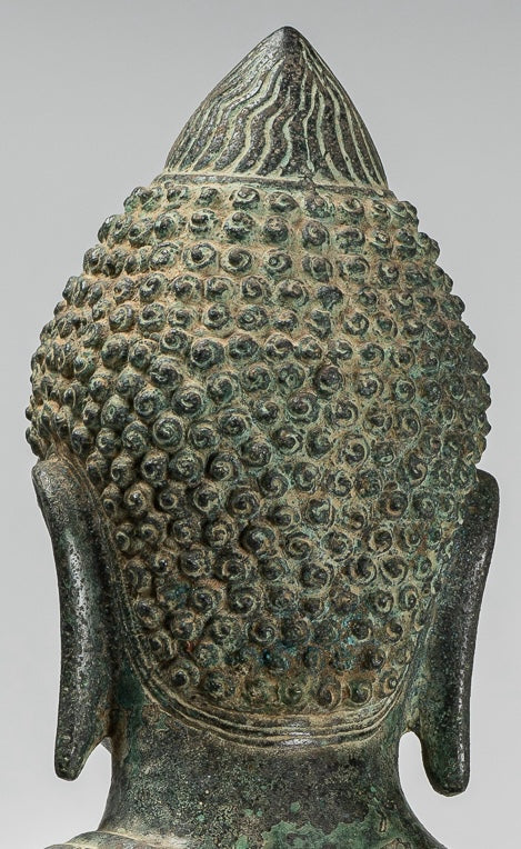 Buddha Statue - Antique Khmer Style Bronze Seated Amitabha Meditation Buddha Statue - 50cm/20"