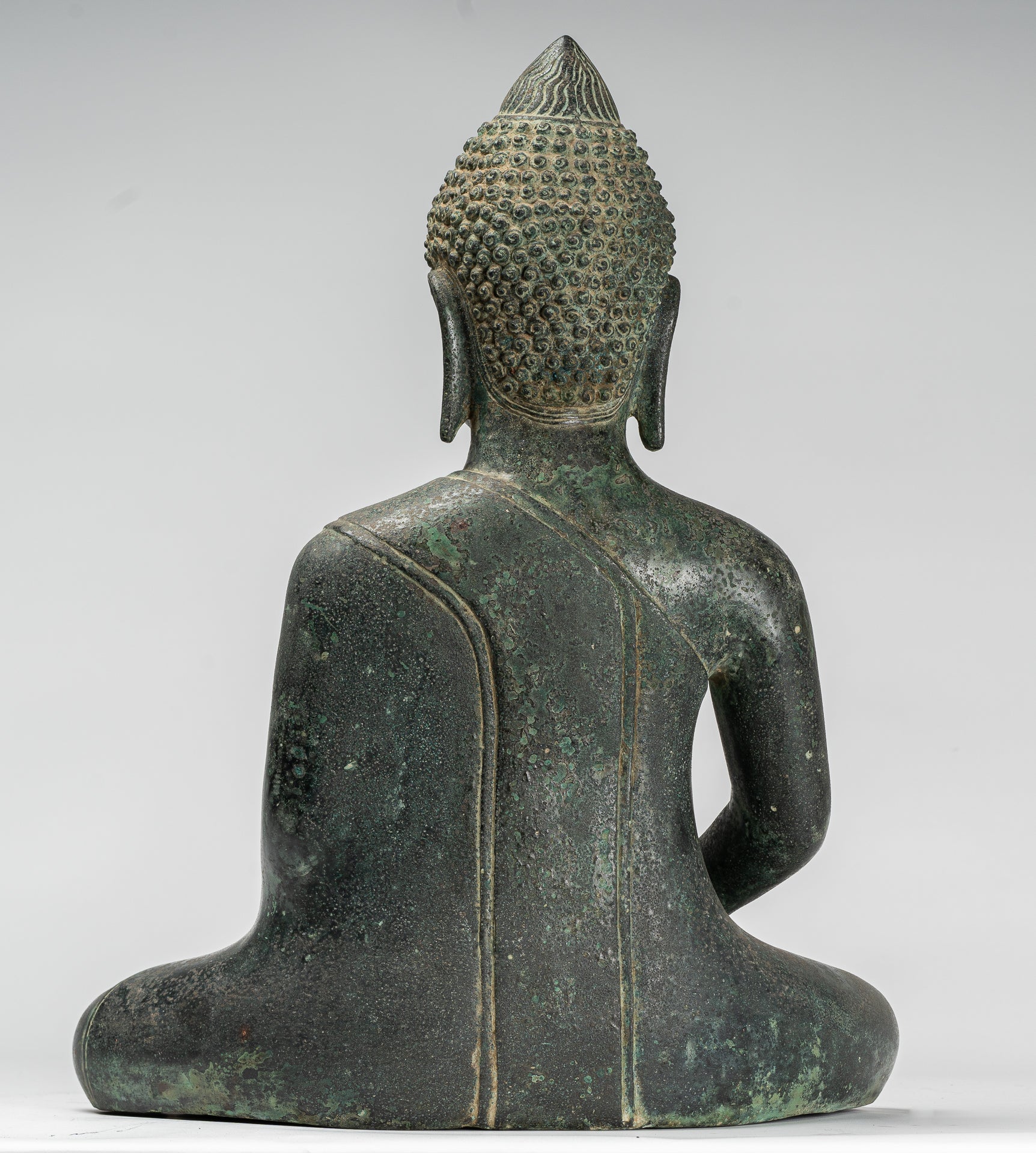 Buddha Statue - Antique Khmer Style Bronze Seated Amitabha Meditation Buddha Statue - 50cm/20"