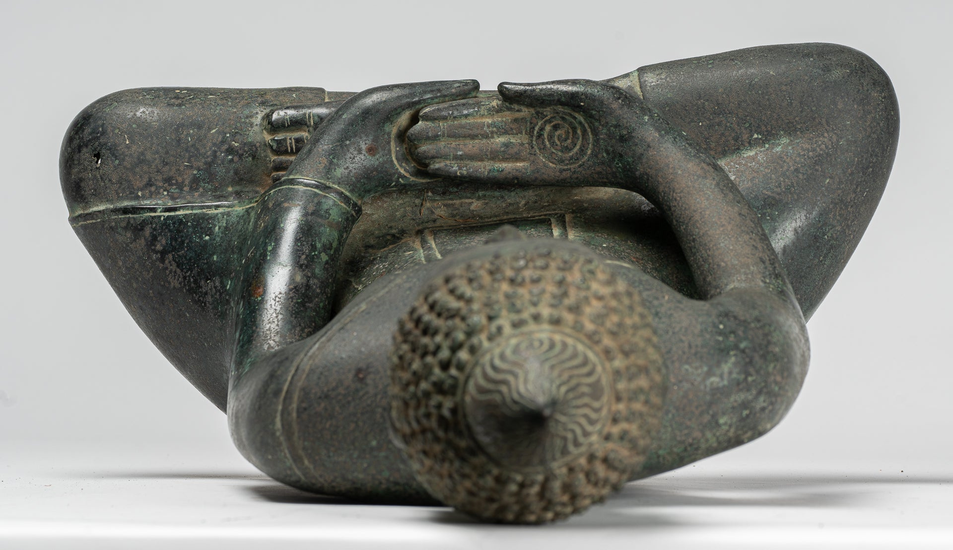 Buddha Statue - Antique Khmer Style Bronze Seated Amitabha Meditation Buddha Statue - 50cm/20"