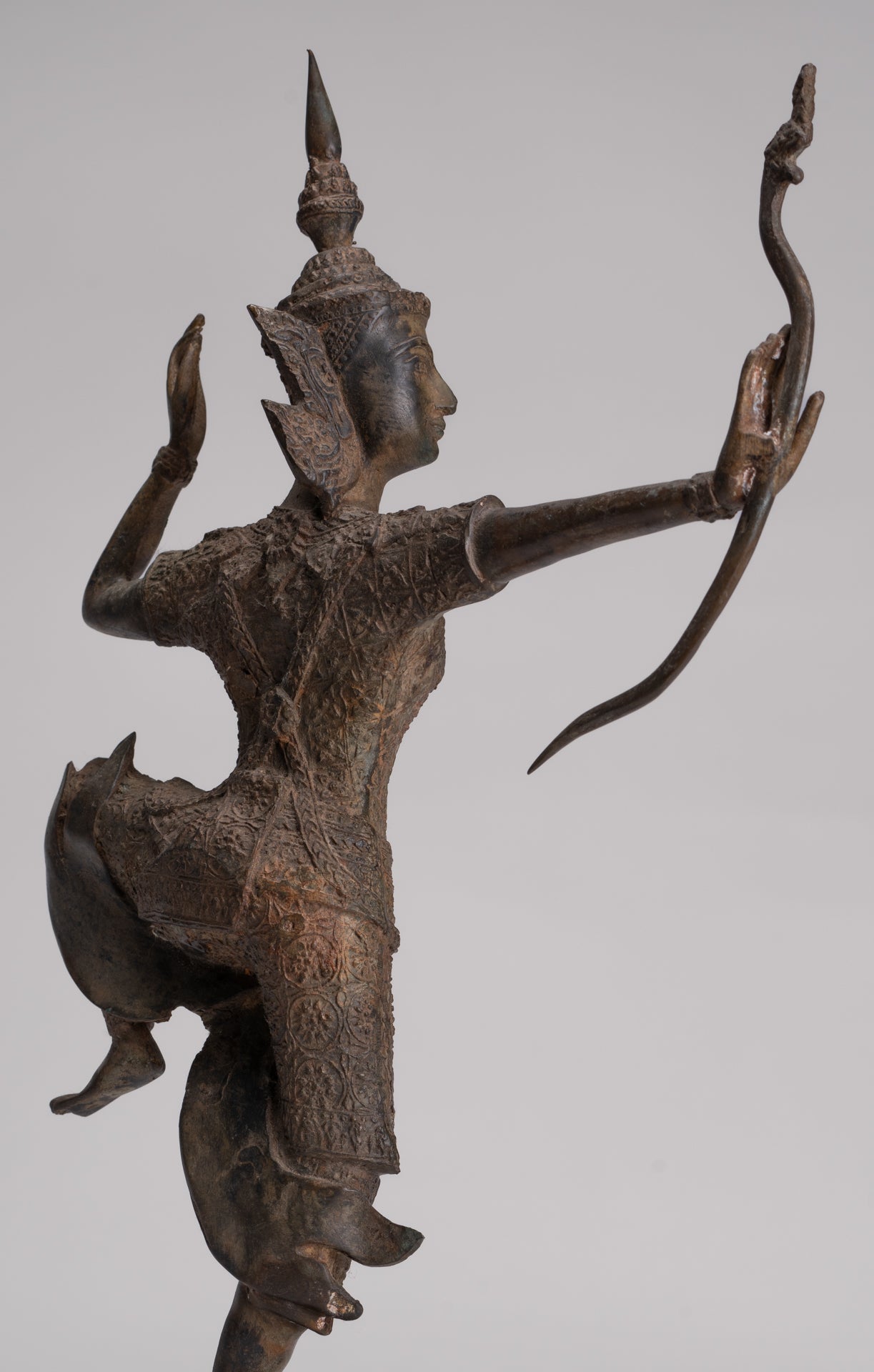 Rama Statue - Antique Thai Style Bronze Thai Rama - Avatar of Vishnu - 37cm/15"