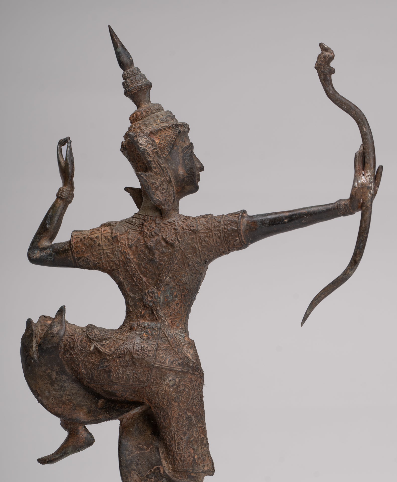 Rama Statue - Antique Thai Style Bronze Thai Rama - Avatar of Vishnu - 37cm/15"