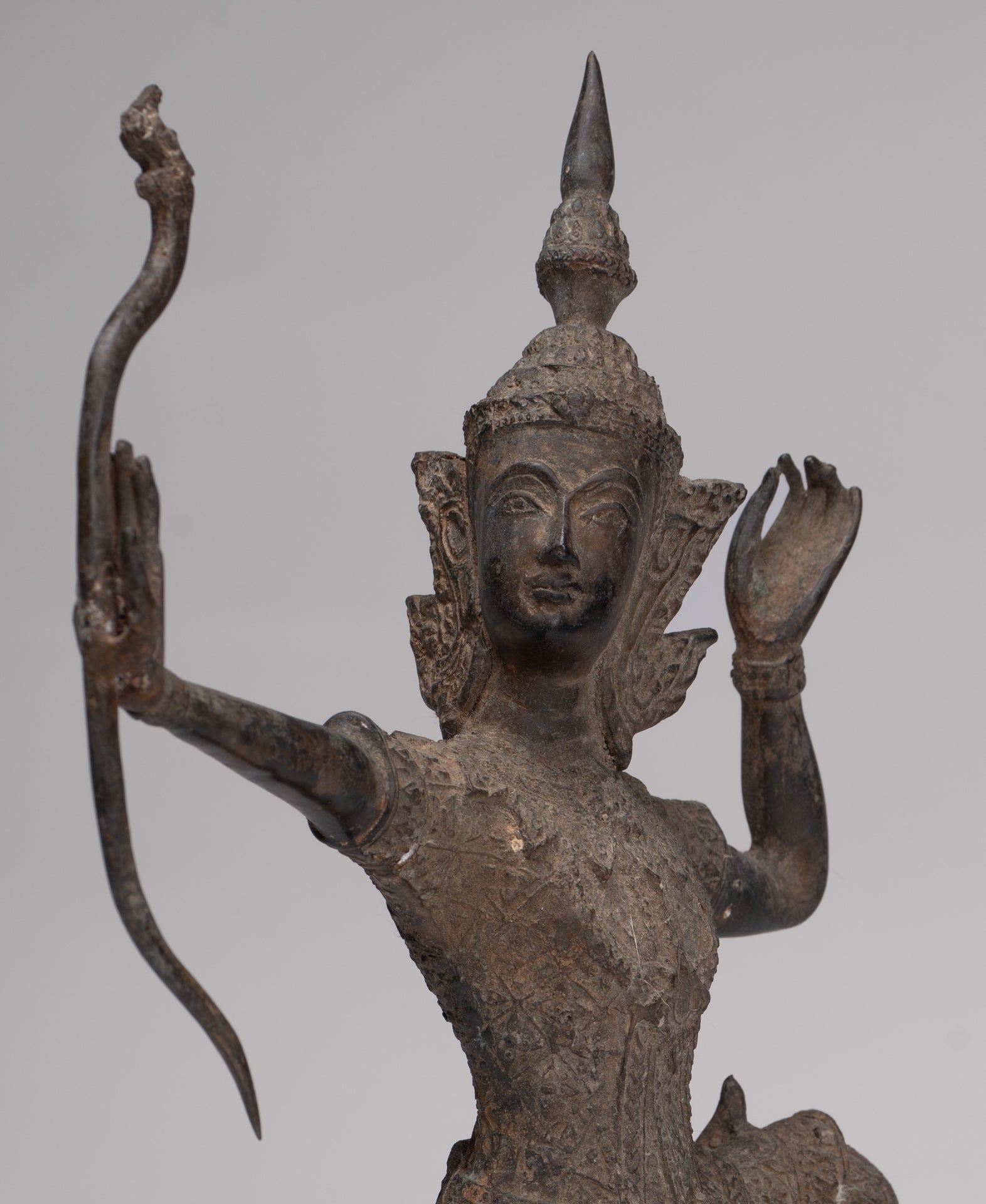 Rama Statue - Antique Thai Style Bronze Thai Rama - Avatar of Vishnu - 37cm/15"