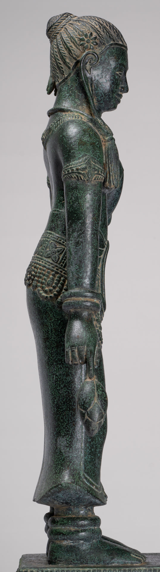 Antique Khmer Style Bronze Banteay Srei Style Standing Devatas - 69cm/28"