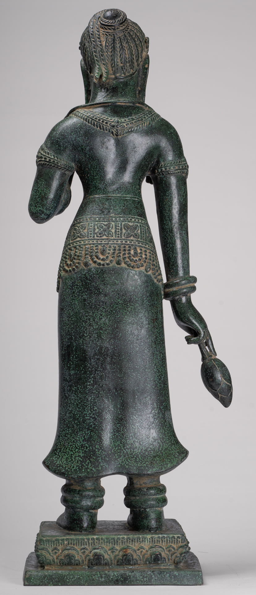 Antique Khmer Style Bronze Banteay Srei Style Standing Devatas - 69cm/28"