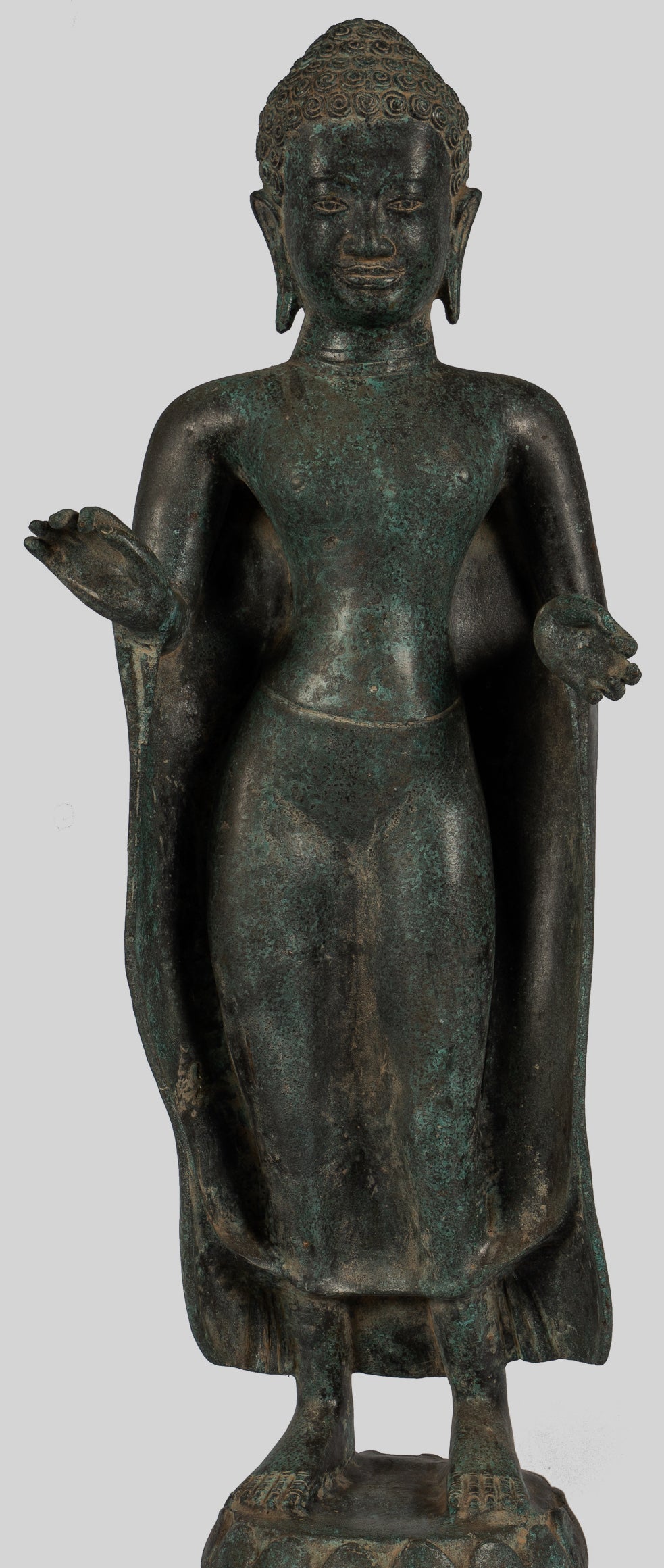 Statue di Buddha - grande statua di Buddha in stile tailandese in dharmachakra insegnando mudra - 84 cm/34 "