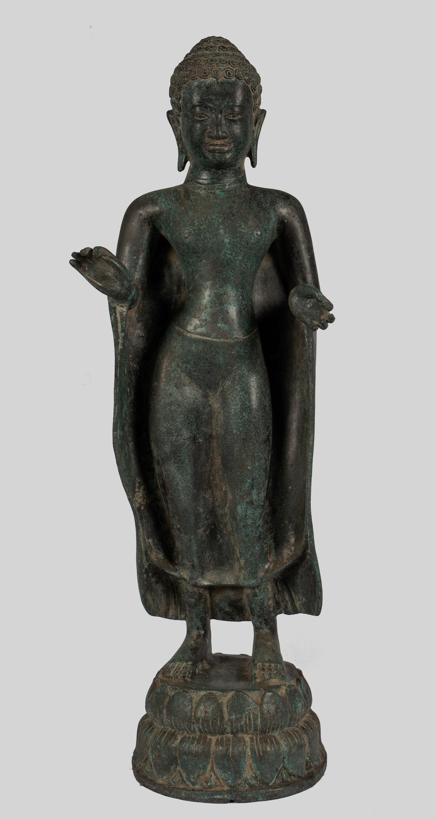 Statue di Buddha - grande statua di Buddha in stile tailandese in dharmachakra insegnando mudra - 84 cm/34 "