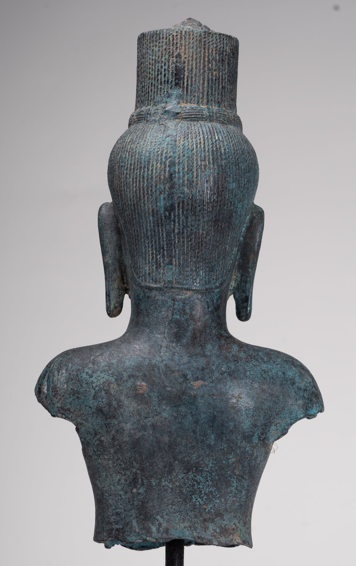 Vishnu Statue - Antique Khmer Style Bronze Koh Ker Style Vishnu Torso Statue - 47cm/19"