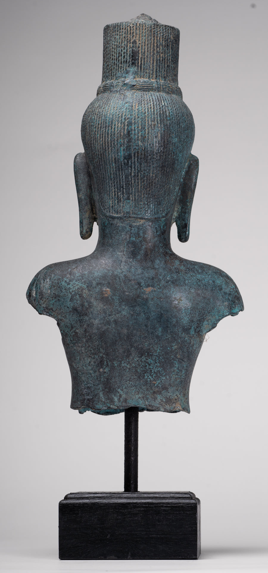 Vishnu Statue - Antique Khmer Style Bronze Koh Ker Style Vishnu Torso Statue - 47cm/19"