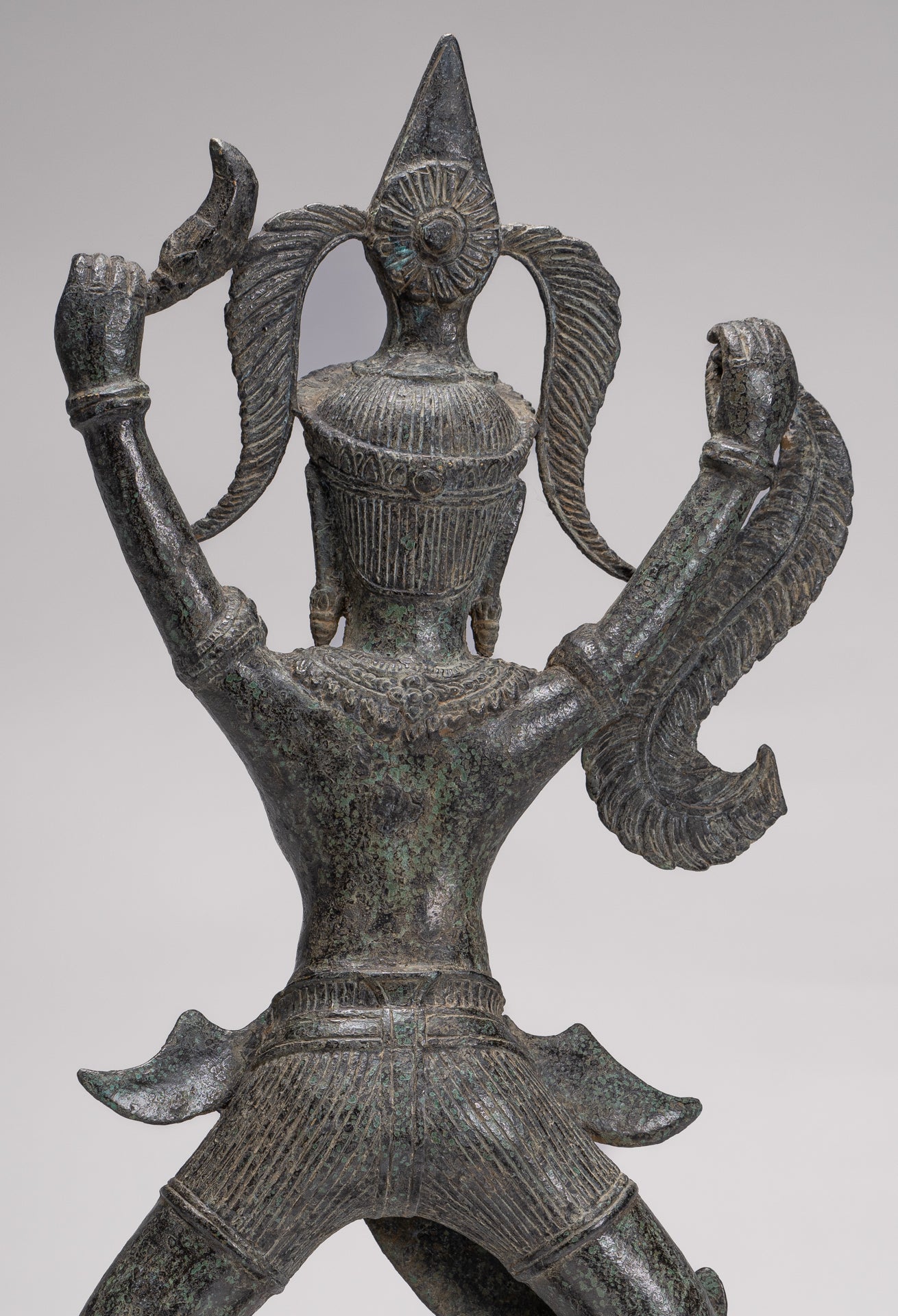 Antique Khmer Style Bronze Standing Apsara or Angel Statue - 55cm/22"