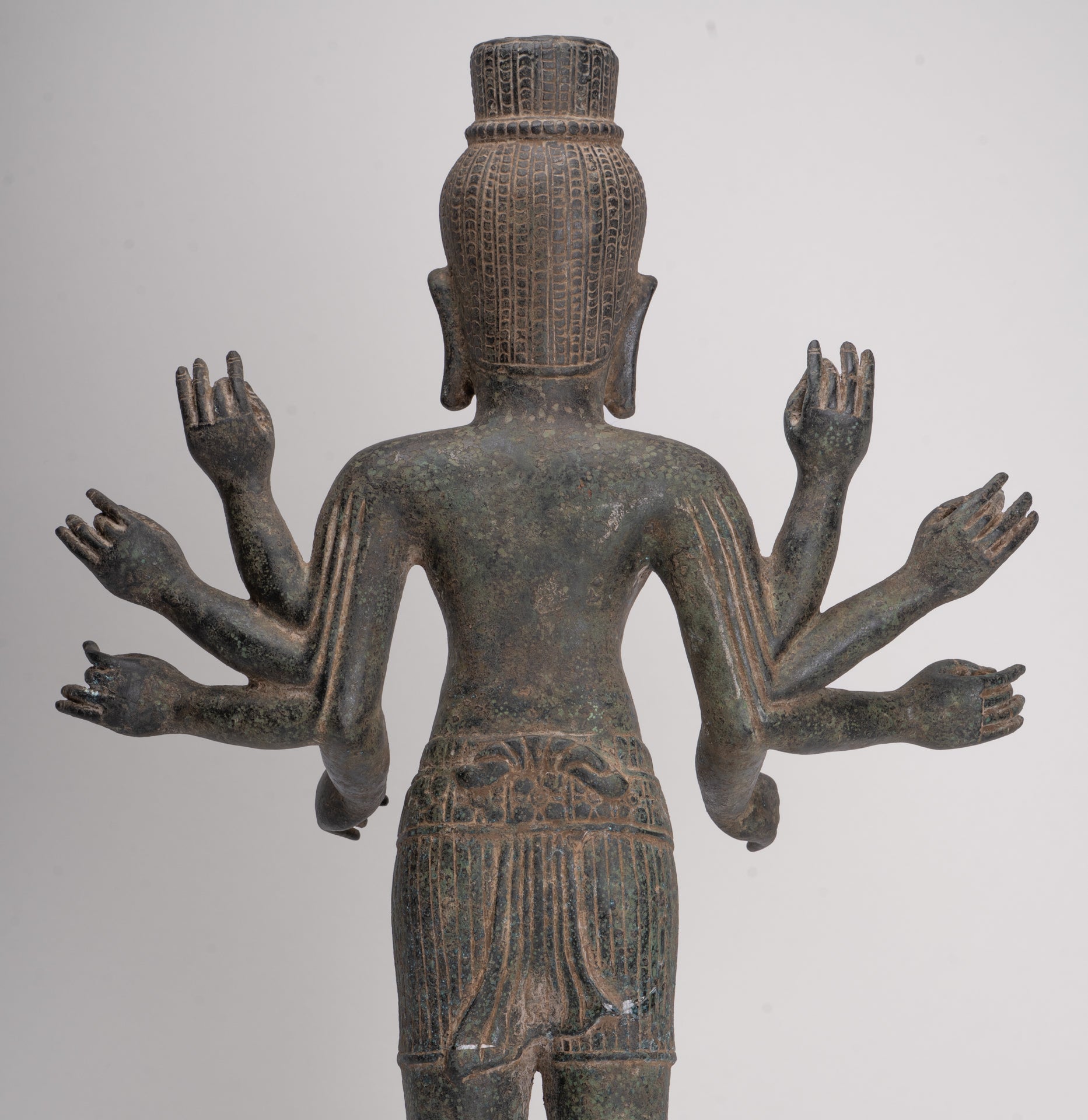 Antique Khmer Style Bronze Bayon Style Lokeshvara Statue - 55cm/22"