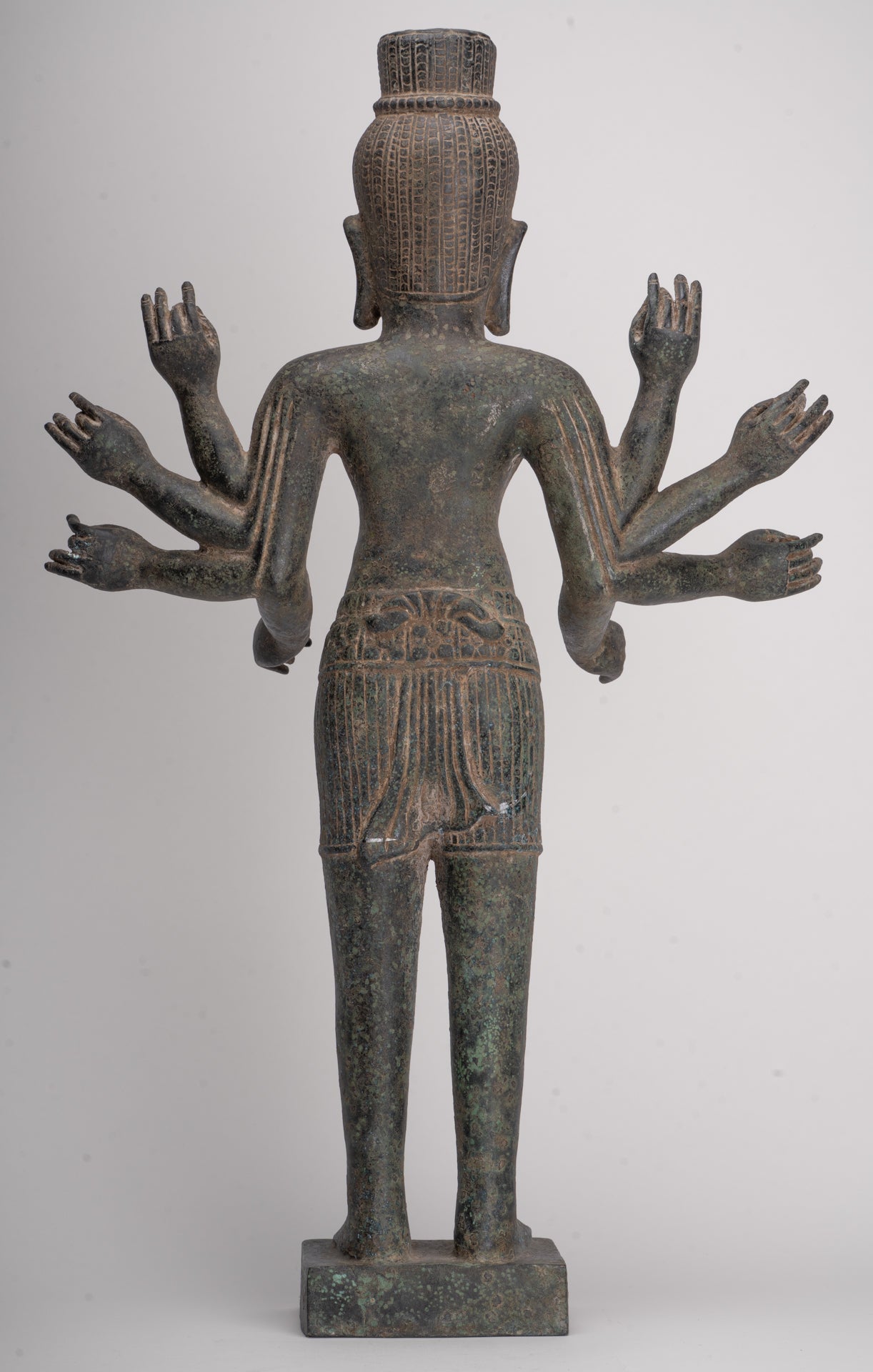 Antique Khmer Style Bronze Bayon Style Lokeshvara Statue - 55cm/22"