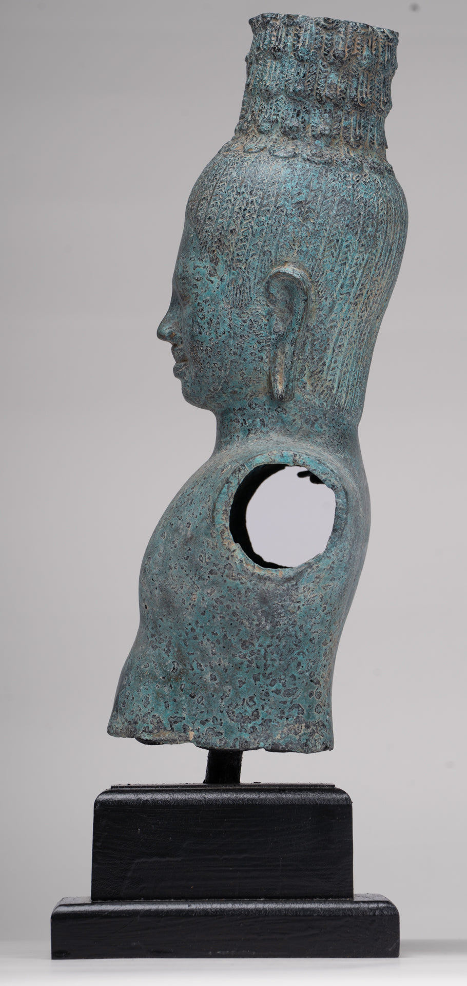 Buddha Statue - Antique Khmer Style Bronze Prakhon Chai Style Maitreya Buddha Torso Statue - 42cm/17"