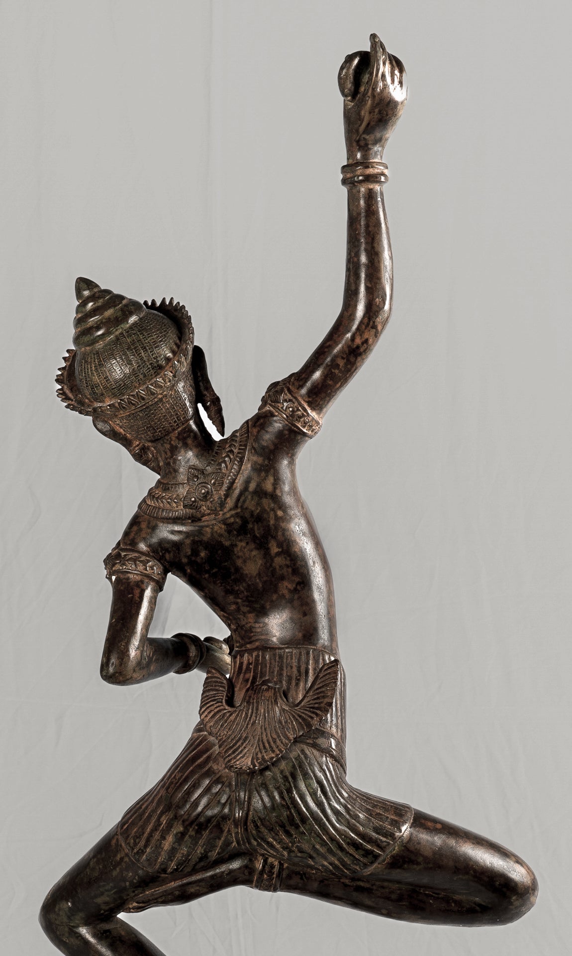 Antique Thai Style Bronze Dancing Apsara or Angel Statue - 85cm/34"