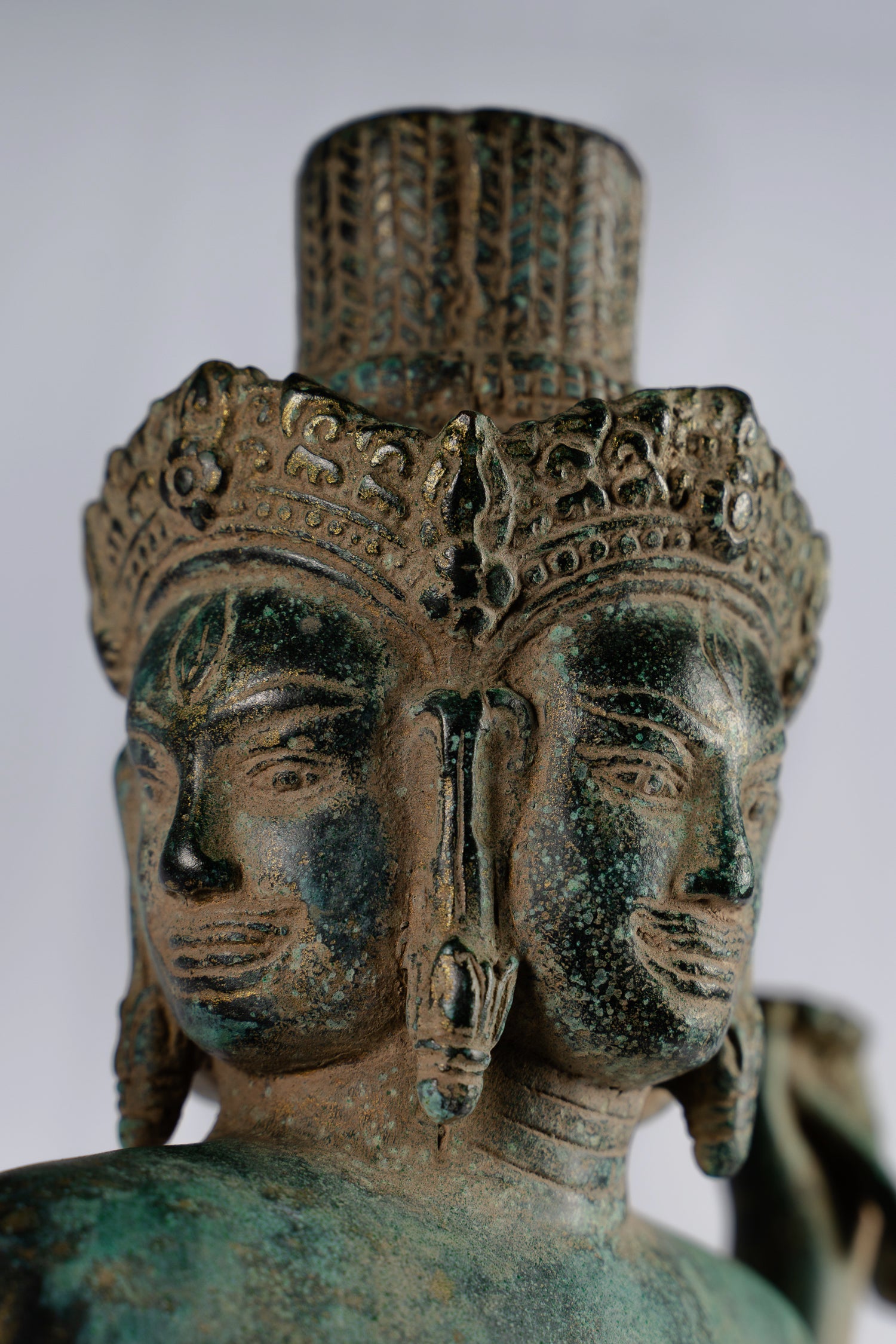 Statua Brahma - Antique Khmer Style Koh Ker in piedi Bronzo Brahma - Creazione di Dio indù - 50 cm/20 "