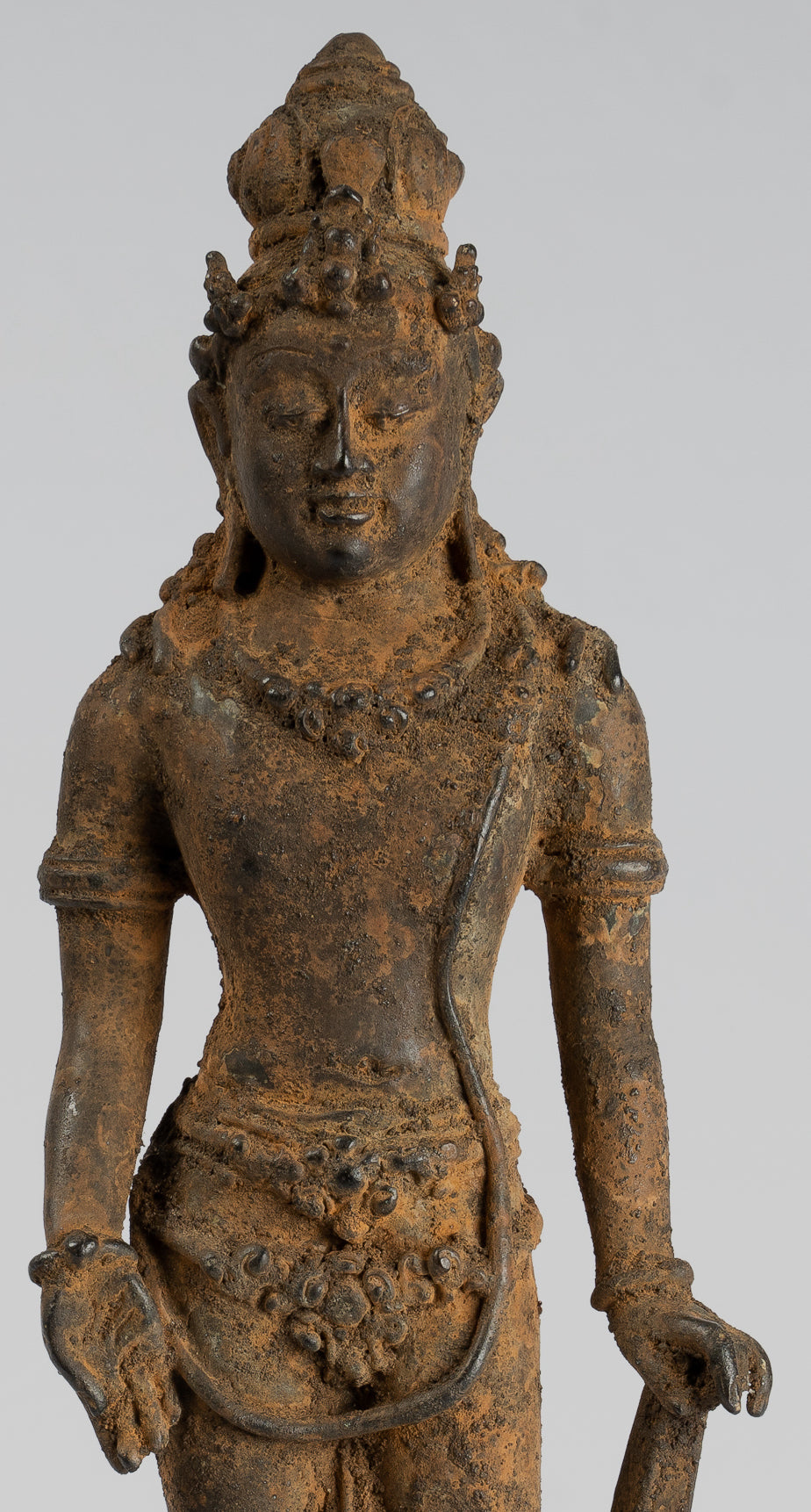 Vishnu - Estatua de bronce de alumno de estilo Java antiguo de Java - 29cm/11 "