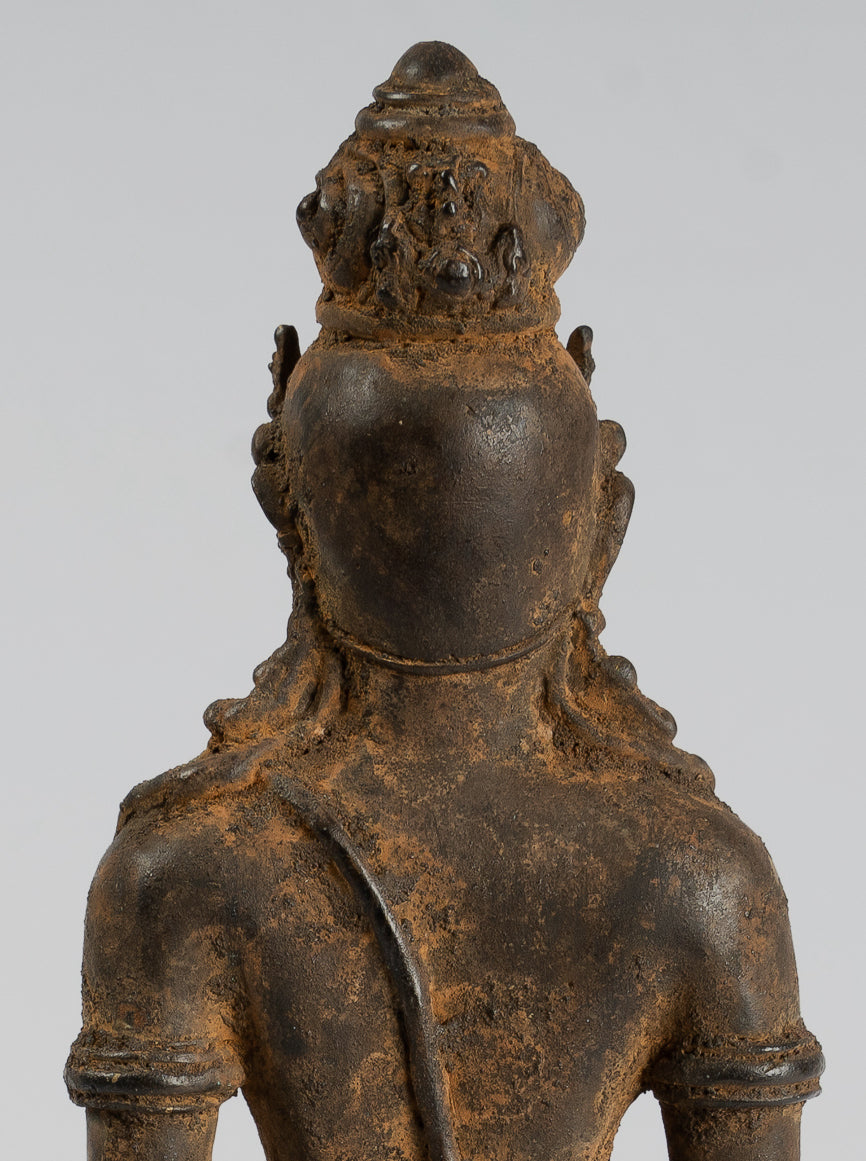 Vishnu - Estatua de bronce de alumno de estilo Java antiguo de Java - 29cm/11 "