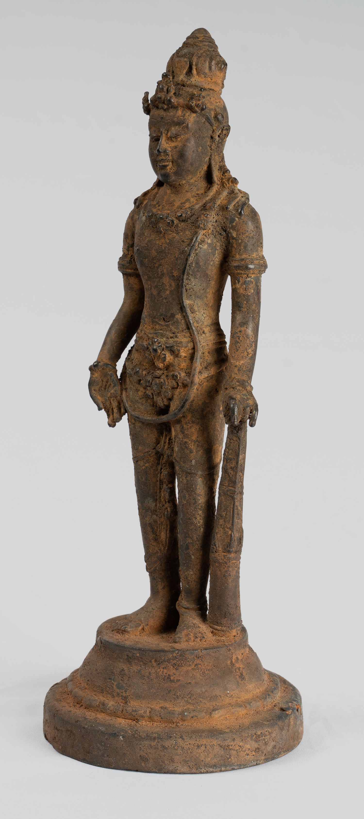 Vishnu - Estatua de bronce de alumno de estilo Java antiguo de Java - 29cm/11 "