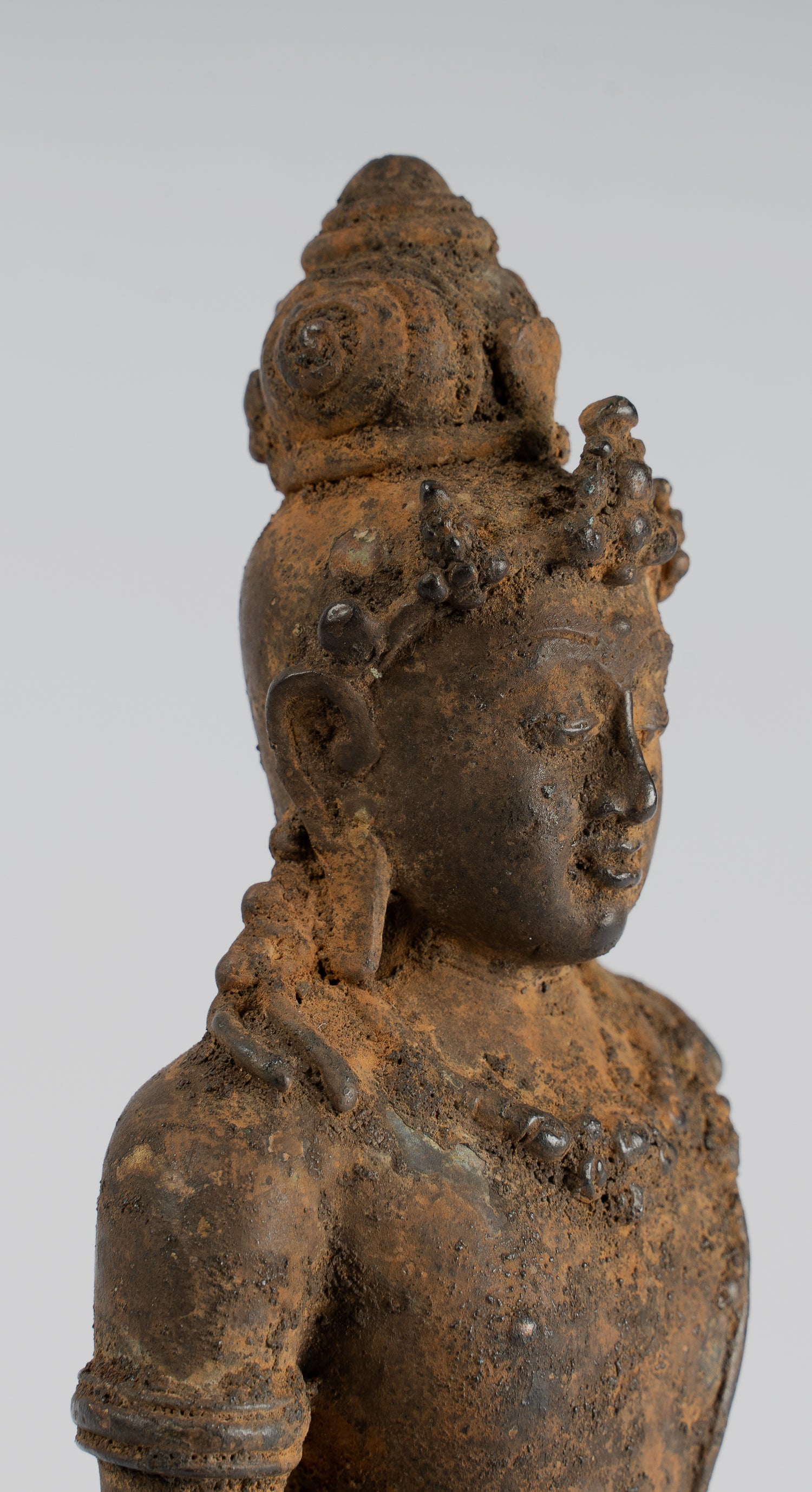 Vishnu - Estatua de bronce de alumno de estilo Java antiguo de Java - 29cm/11 "