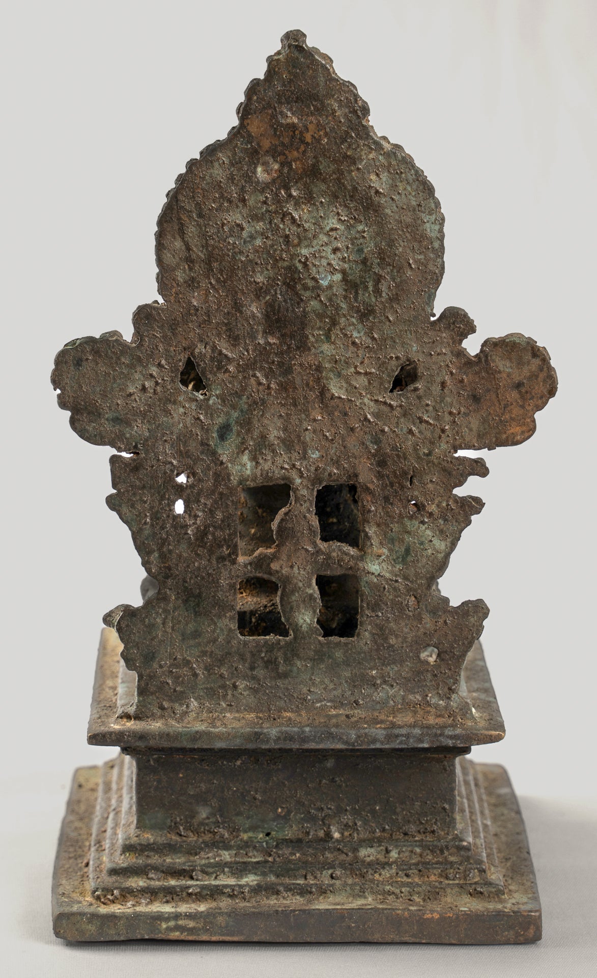 Shiva Statue - Antique Indonesian Style Bronze Javanese Seated 4-Arm Shiva Statue - 20cm/8"