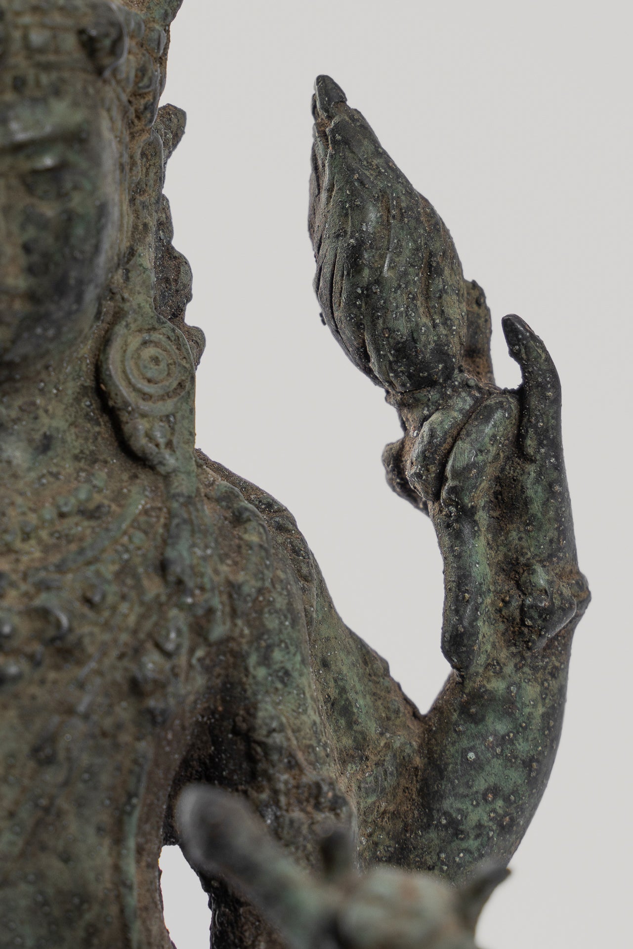 Shiva Statue - Antique Java Style Majapahit Standing Bronze Shiva Statue - 31cm/12"