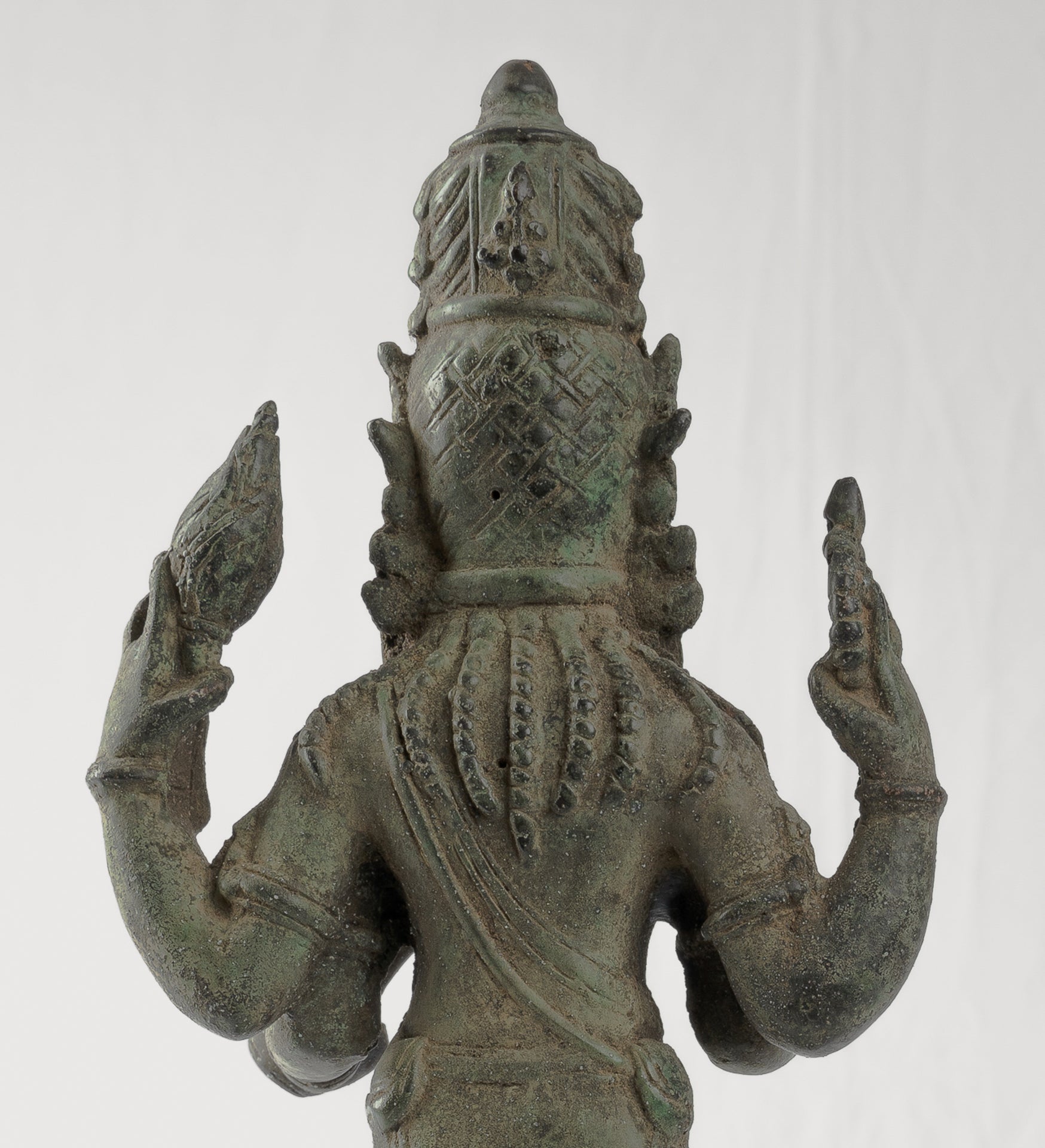 Shiva Statue - Antique Java Style Majapahit Standing Bronze Shiva Statue - 31cm/12"
