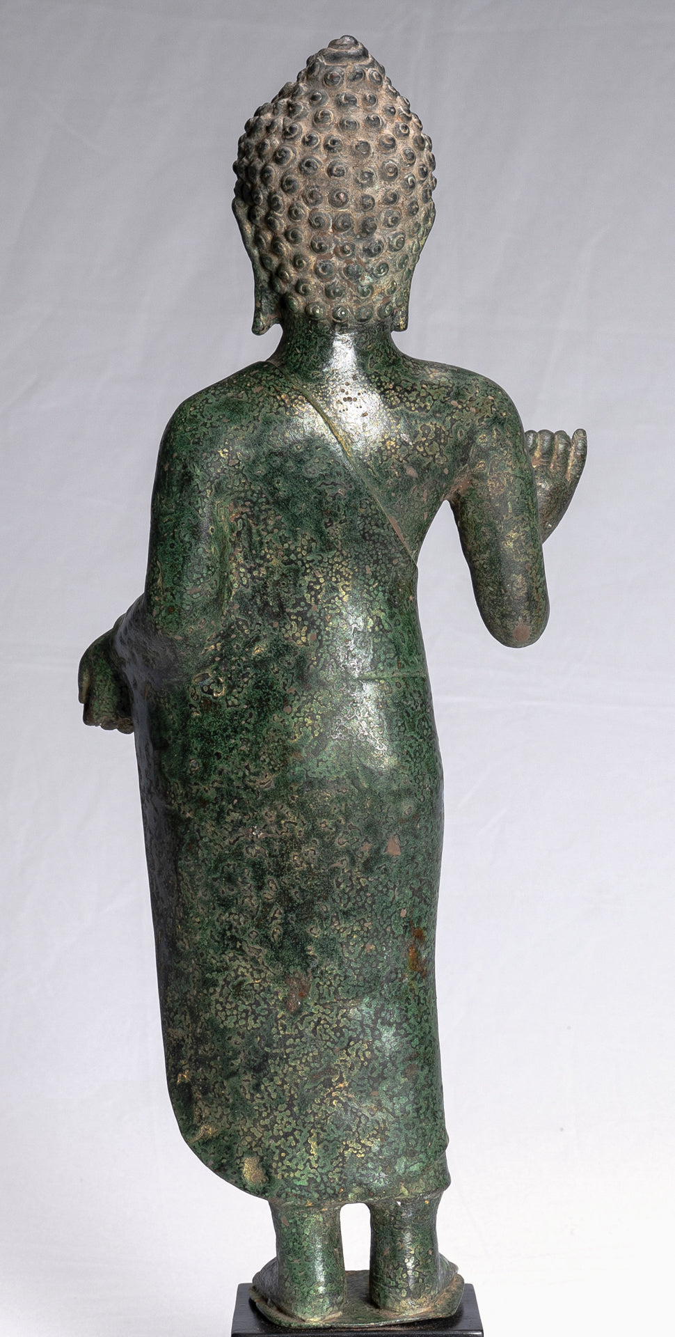 Statue di Buddha - Antique Thai Style Dvaravati Bronzo in piedi predica statua di Buddha 55cm/22 "