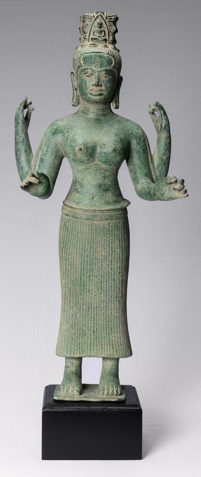 Deity Statue - Antique Khmer Style Banteay Srei Prajnaparamita Statue / Goddess - 72cm/29"