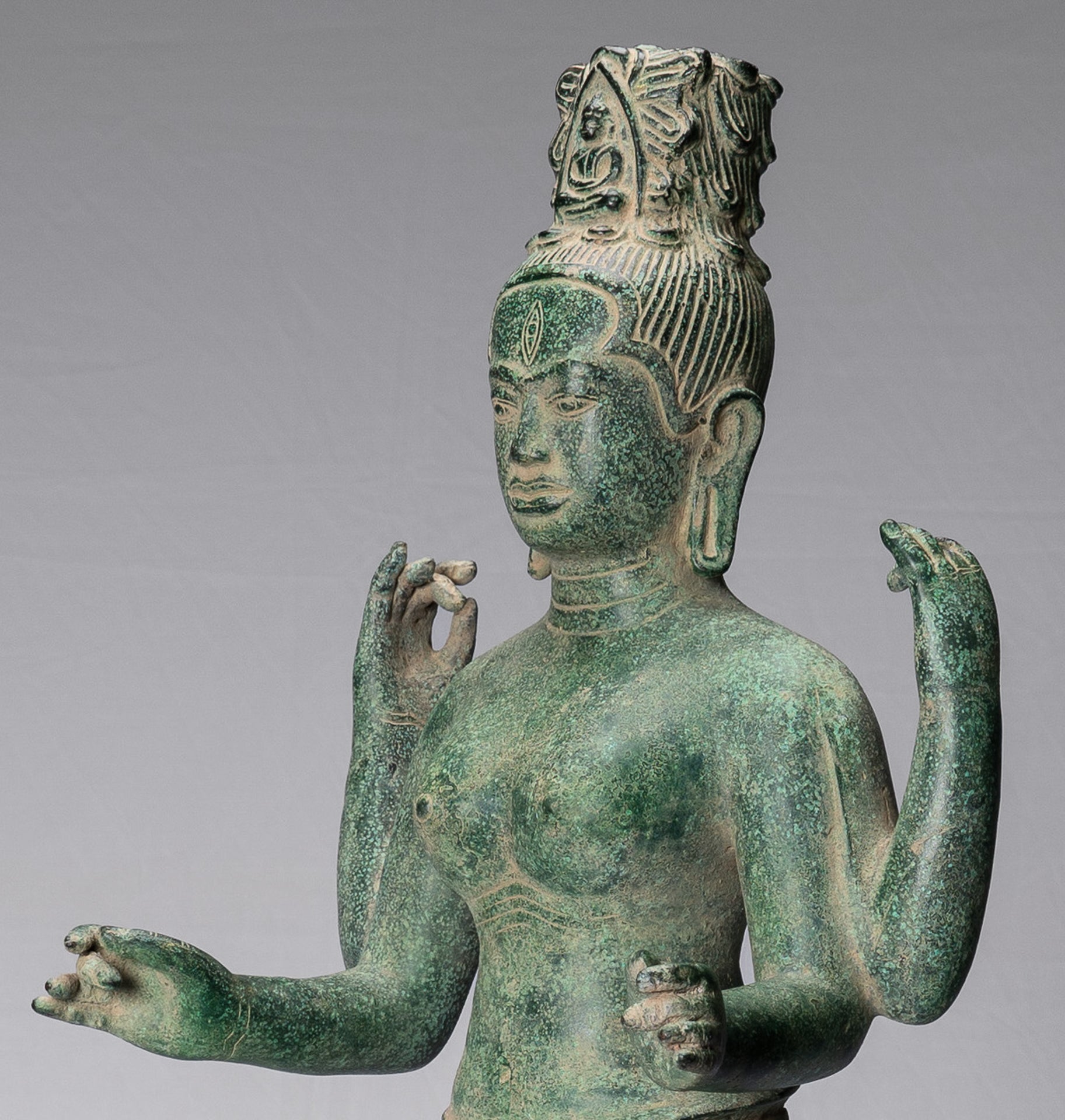 Deity Statue - Antique Khmer Style Banteay Srei Prajnaparamita Statue / Goddess - 72cm/29"