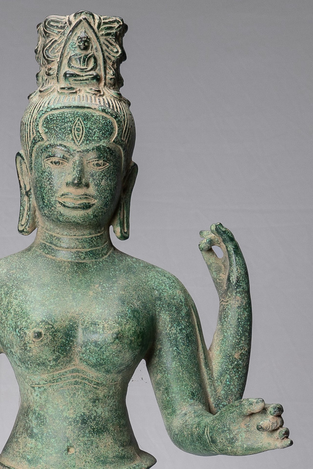 Deity Statue - Antique Khmer Style Banteay Srei Prajnaparamita Statue / Goddess - 72cm/29"