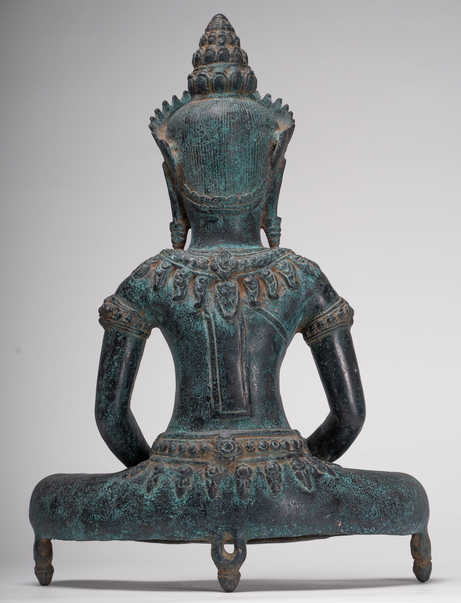 Buddha Statue - Antique Bayon Style Khmer Buddha Statue - Meditation Mudra - 43cm/17"