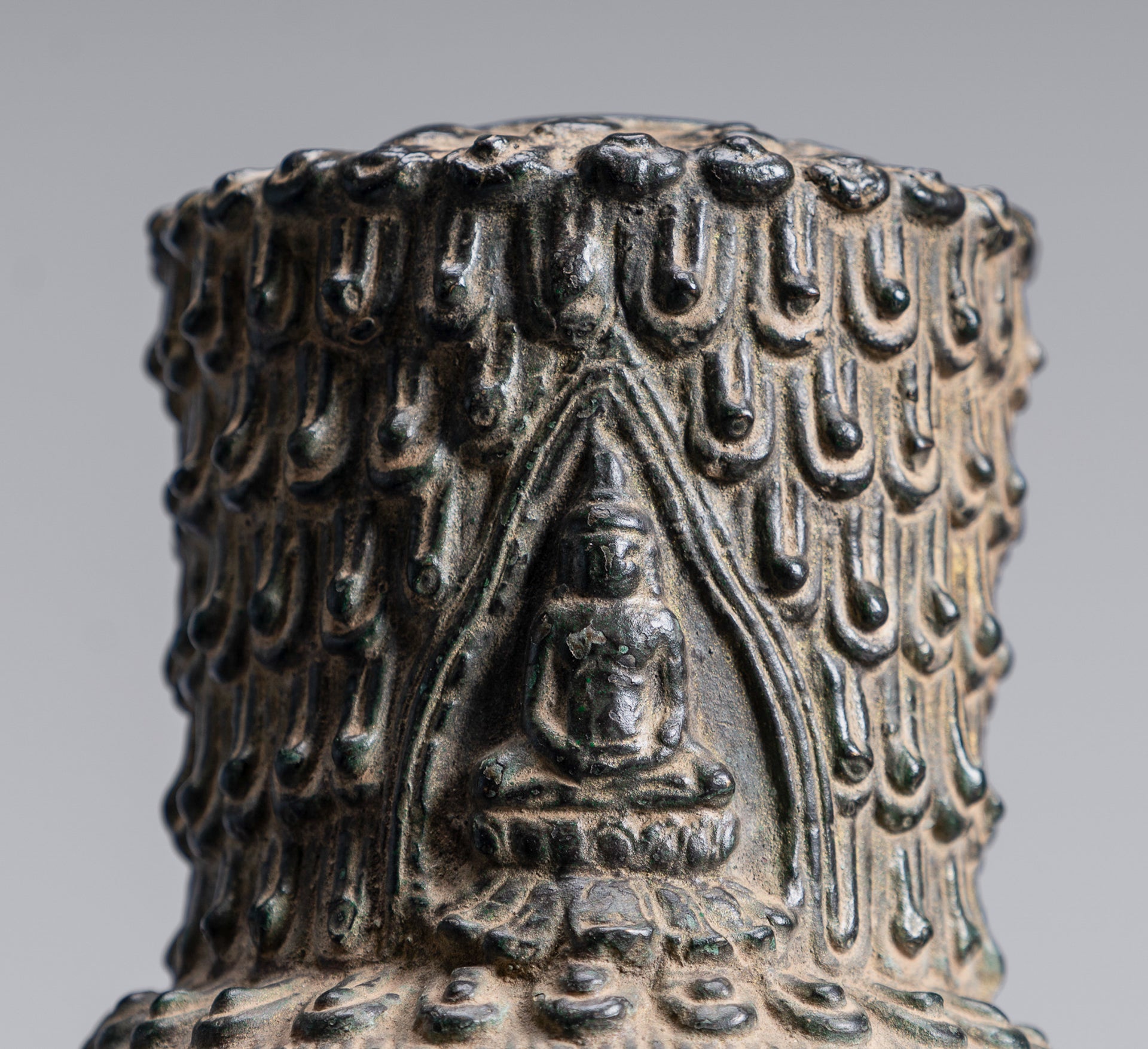 Large Antique Khmer Style Standing Bronze Bayon Style Lokeshvara Statue - 122cm/49"