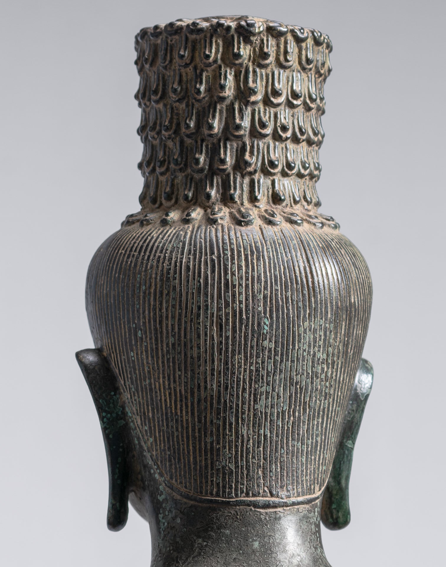 Large Antique Khmer Style Standing Bronze Bayon Style Lokeshvara Statue - 122cm/49"