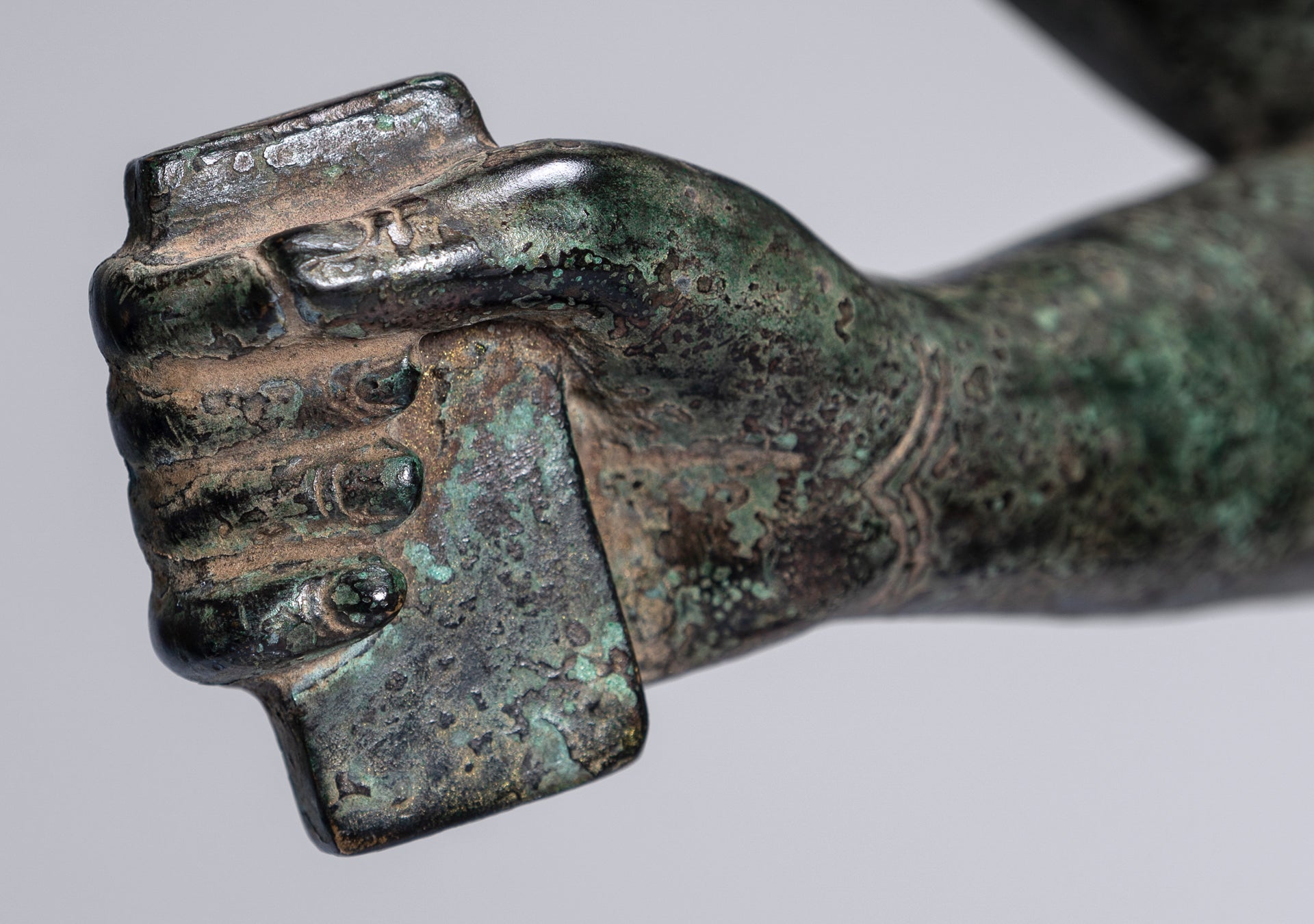 Large Antique Khmer Style Standing Bronze Bayon Style Lokeshvara Statue - 122cm/49"