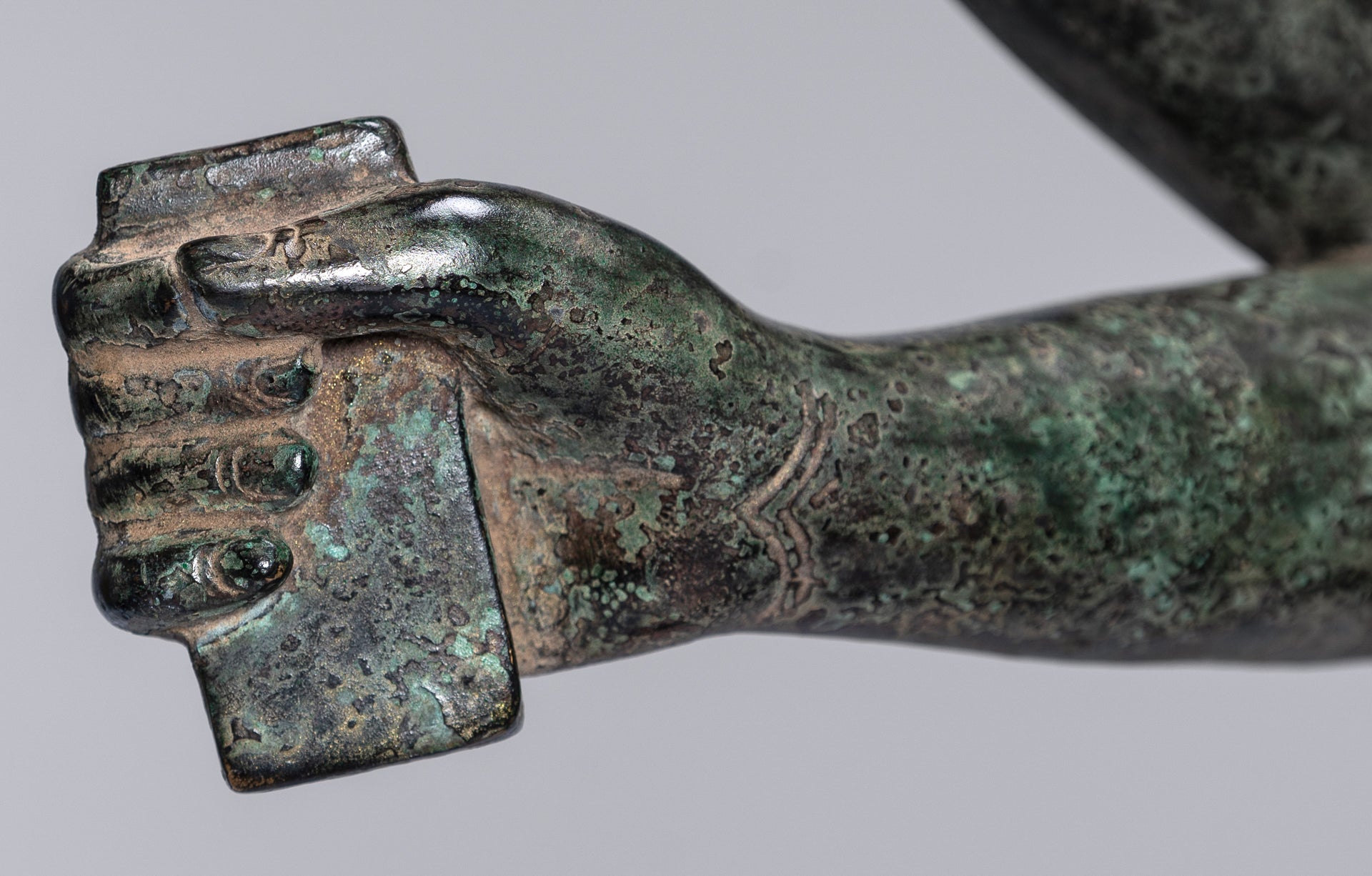 Large Antique Khmer Style Standing Bronze Bayon Style Lokeshvara Statue - 122cm/49"