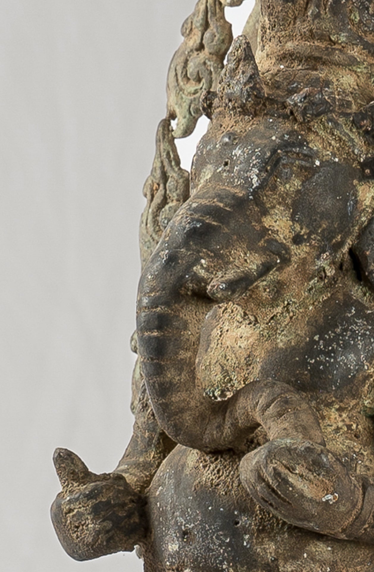 Ganesha Statue - Antique Javanese Style Bronze Dancing Indonesian Ganesha Statue - 42cm/17"