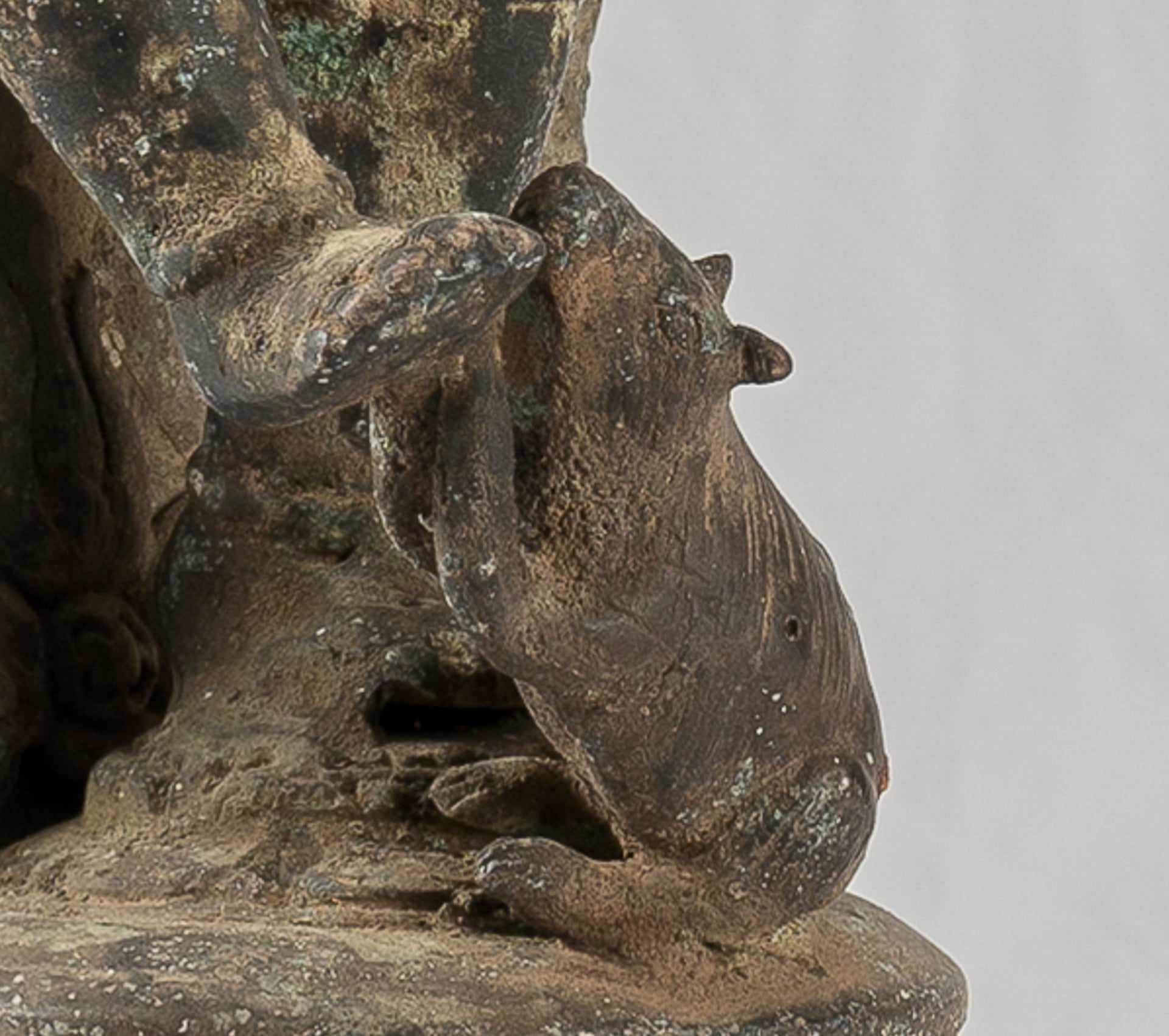 Ganesha Statue - Antique Javanese Style Bronze Dancing Indonesian Ganesha Statue - 42cm/17"