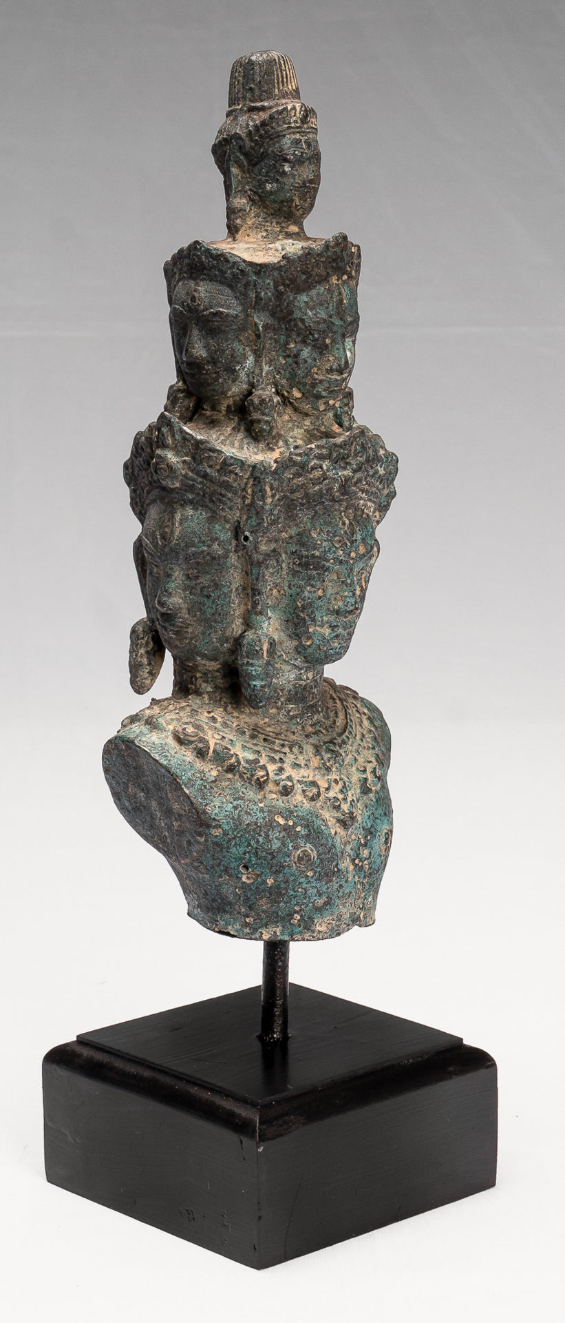 Bodhisattva - Antique Baphuon Style Mounted Bronze Hevajra Statue - 33cm/13" Tall