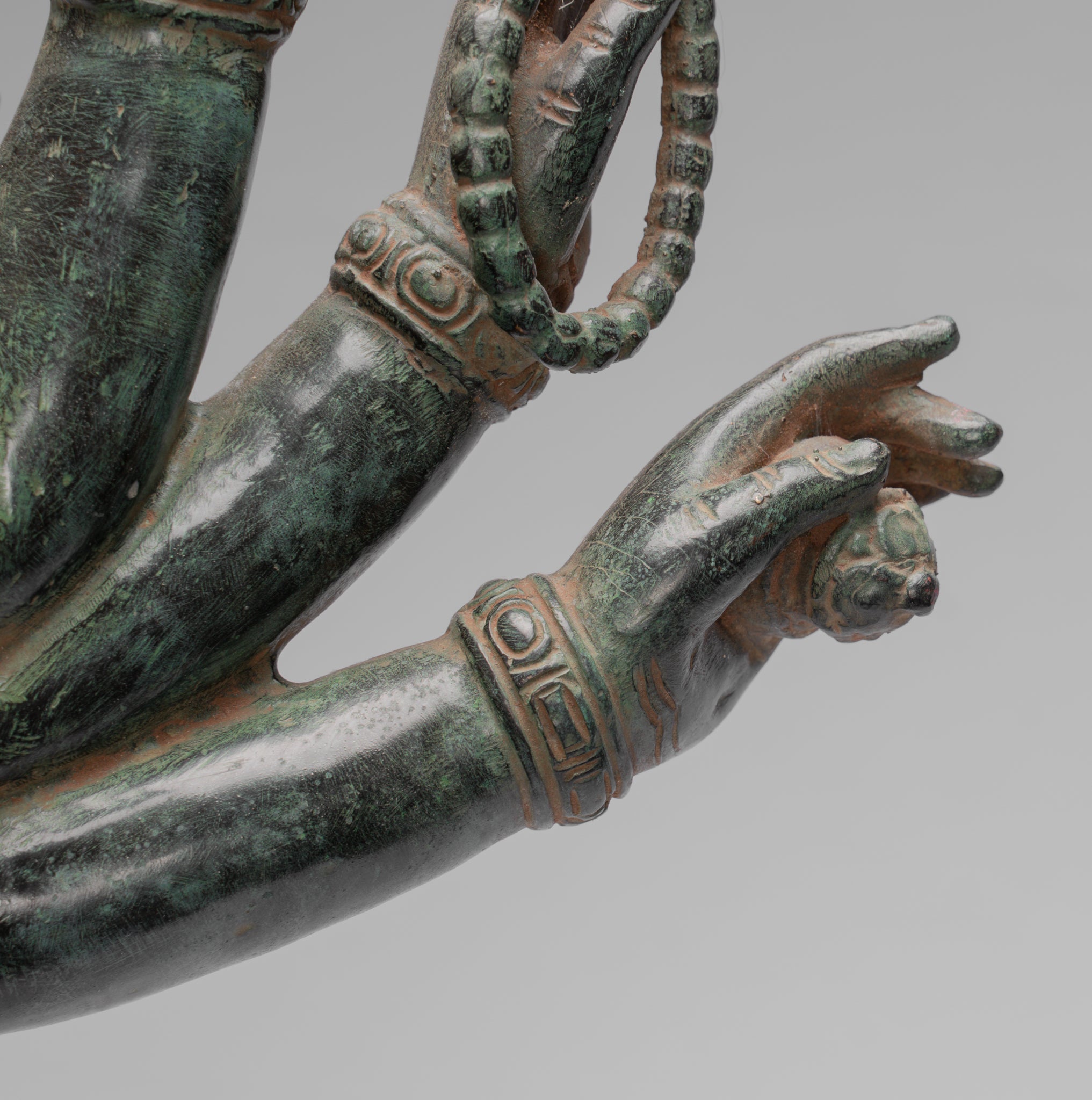 Statua di Ganesha - Statua Ganesha in stile antico Khmer in piedi in piedi e Yoni - 86 cm/34 "