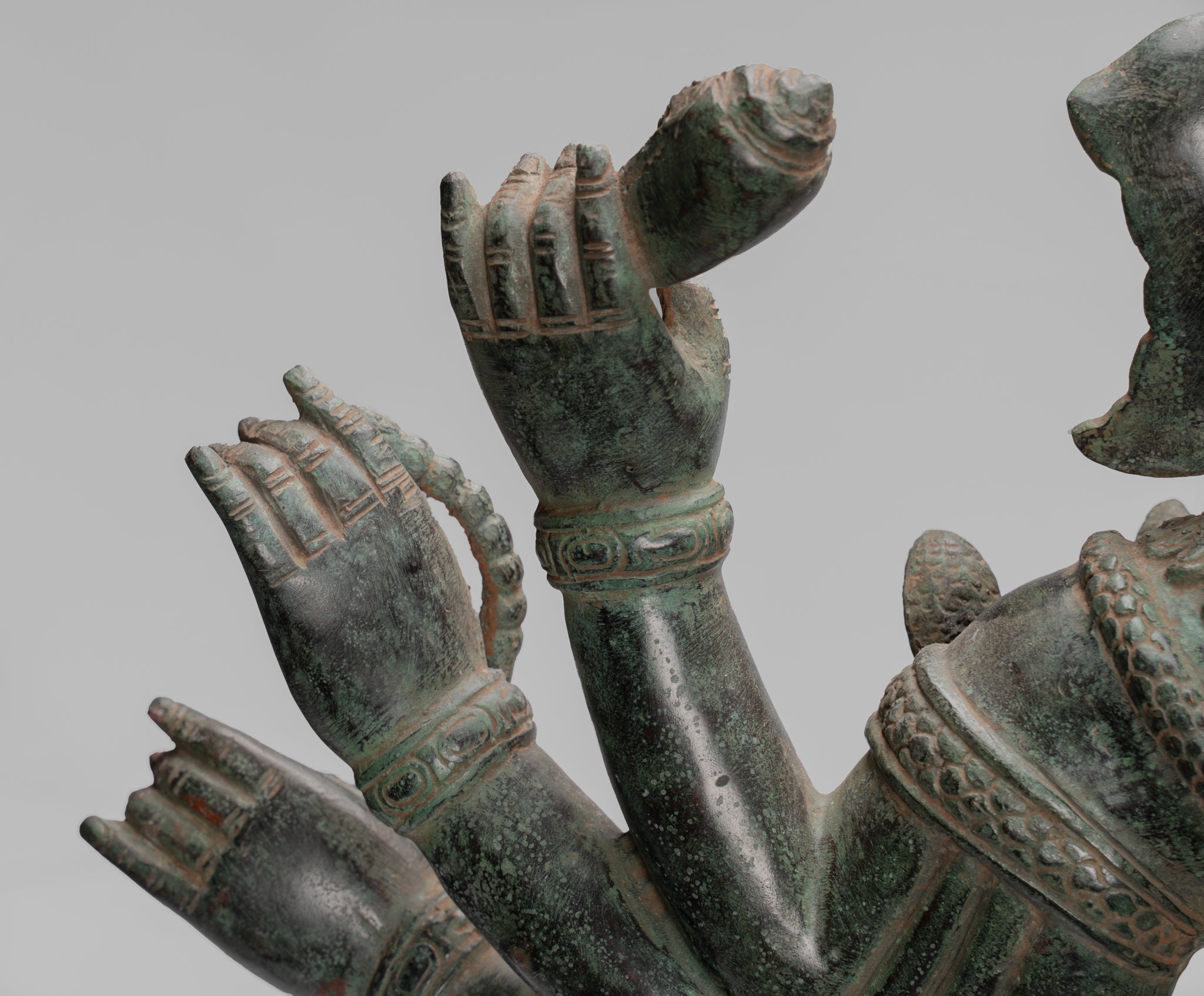 Statua di Ganesha - Statua Ganesha in stile antico Khmer in piedi in piedi e Yoni - 86 cm/34 "