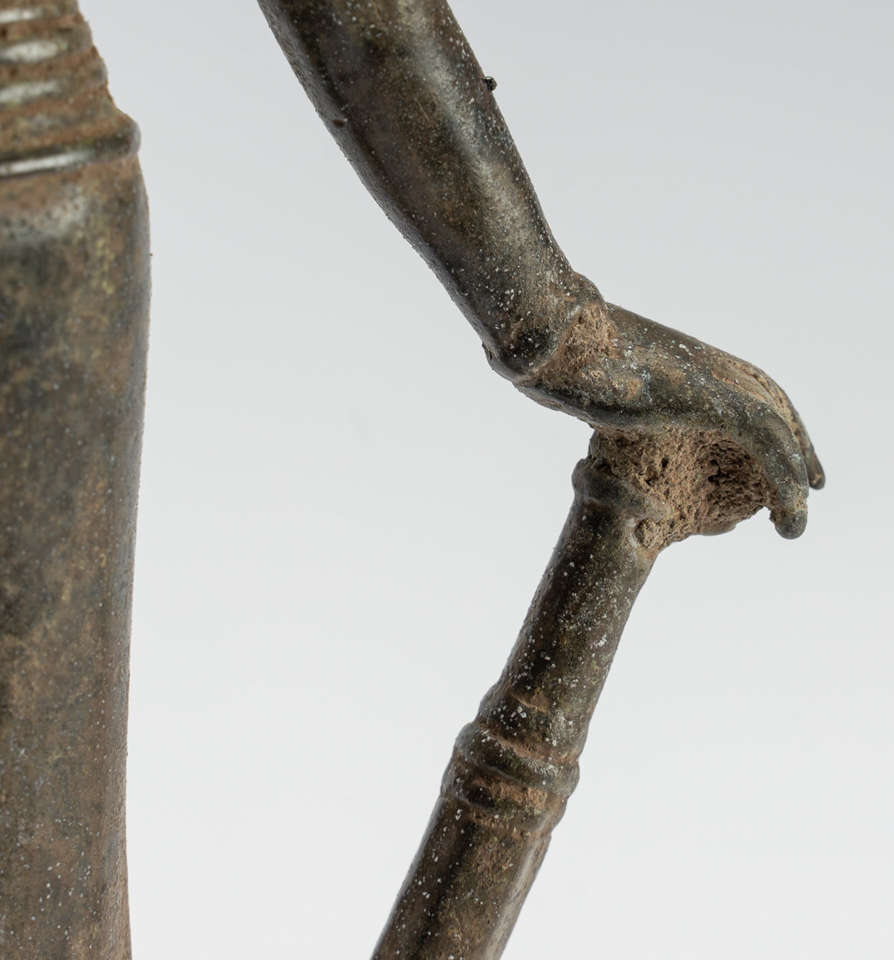 Shiva Statue - Antique Indonesian Style Bronze Javanese Standing 6-Arm Shiva Statue - 36cm/14"