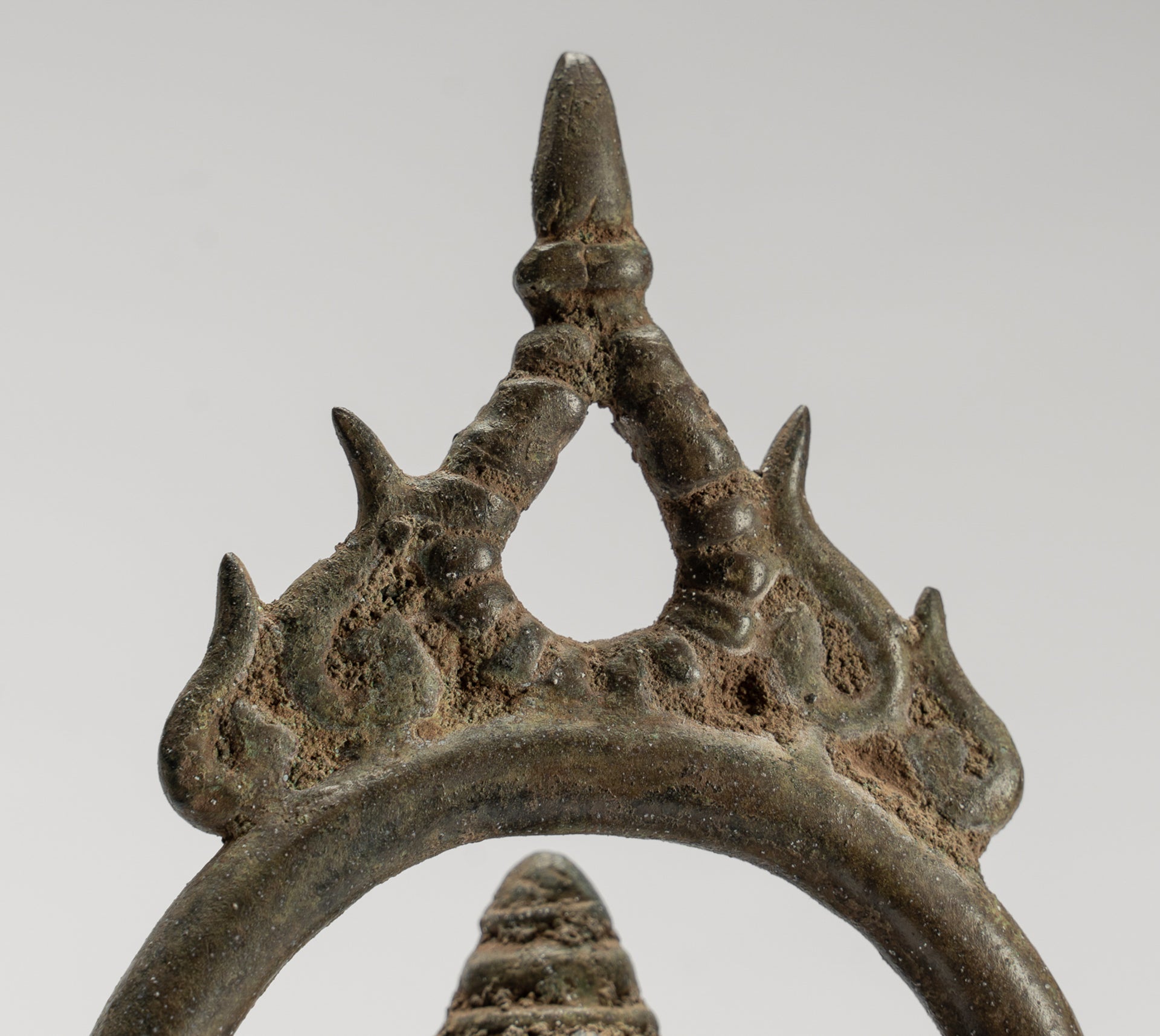 Shiva Statue - Antique Indonesian Style Bronze Javanese Standing 6-Arm Shiva Statue - 36cm/14"