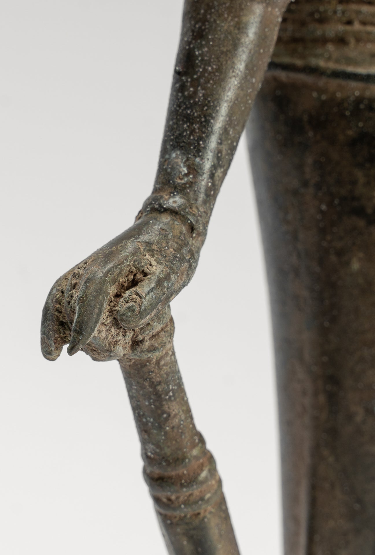Shiva Statue - Antique Indonesian Style Bronze Javanese Standing 6-Arm Shiva Statue - 36cm/14"