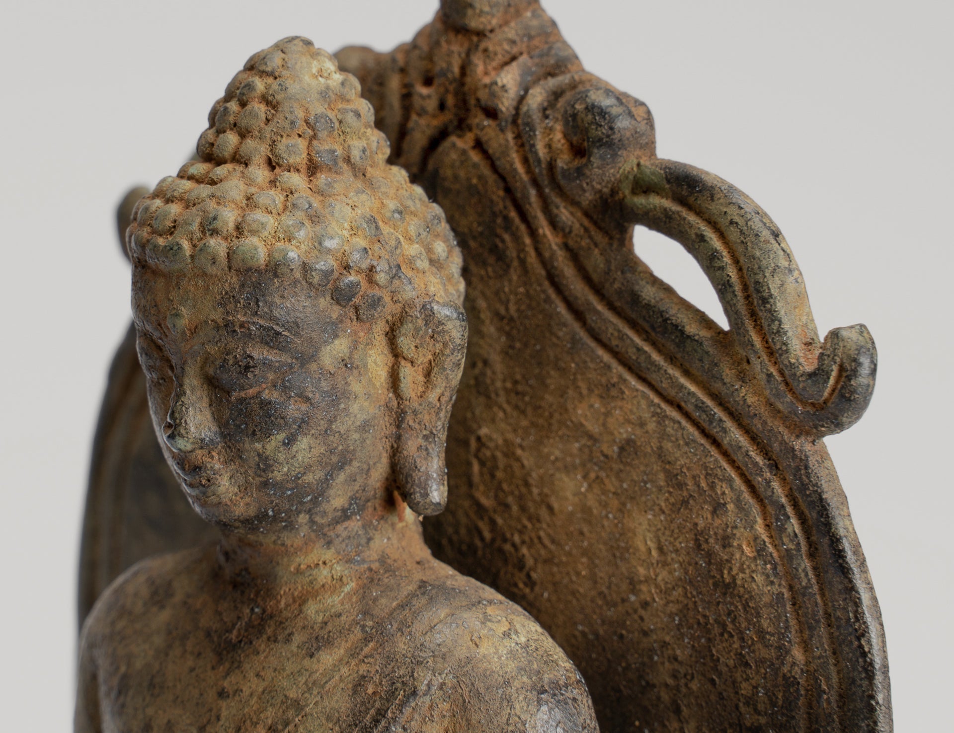 Buddha Statue - Antique Indonesian Style Bronze Seated Javanese Amitabha Buddha Statue - 16cm/6"