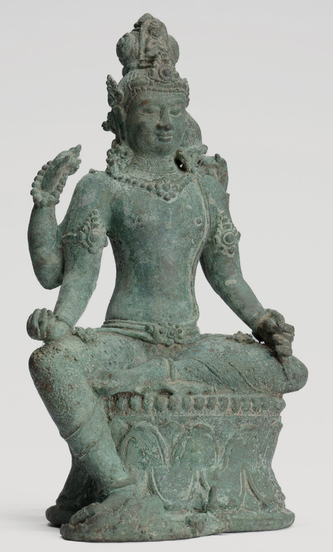 Bodhisattva Statue -Antique Indonesian Style Javanese Avalokiteshvara Bodhisattva Statue - 20.5cm/8"