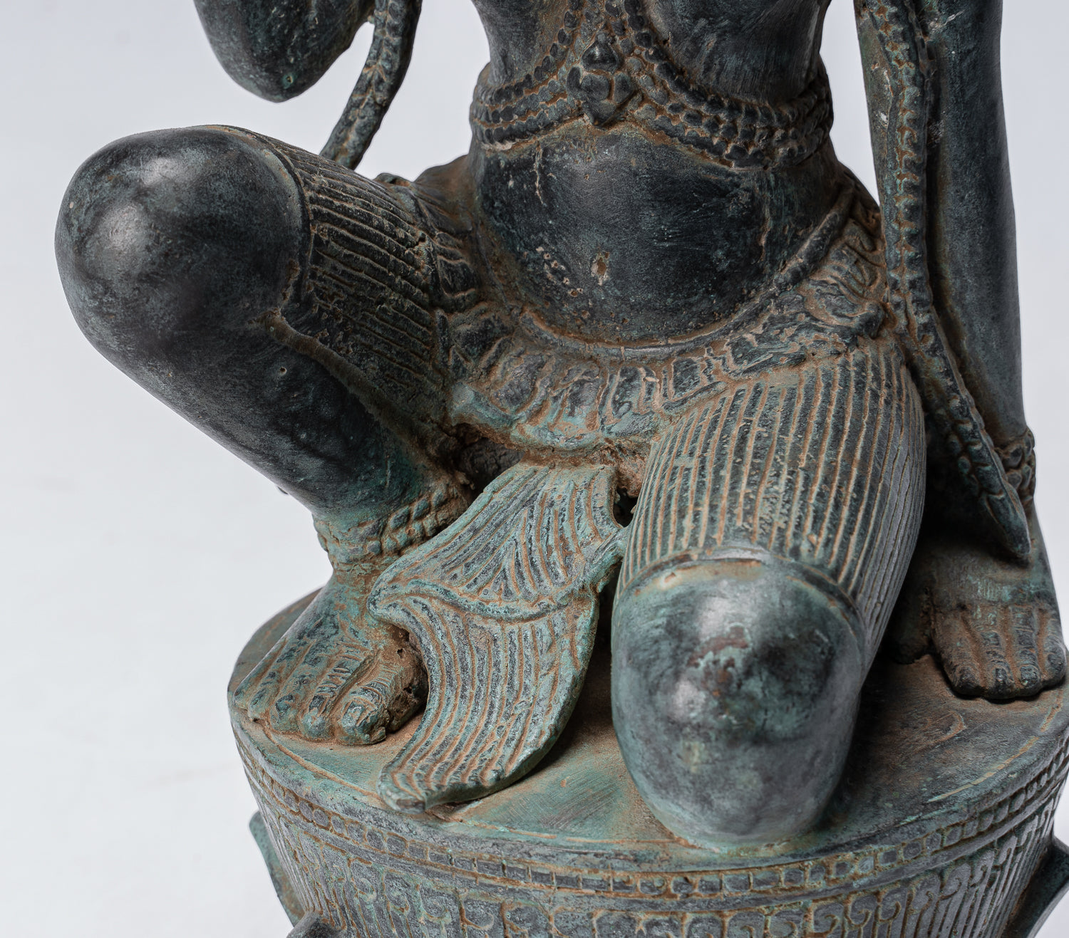 Statue Apsara - Antique Khmer Style Angkor Wat Bronzo Apsara o Angel - 35 cm/14 "