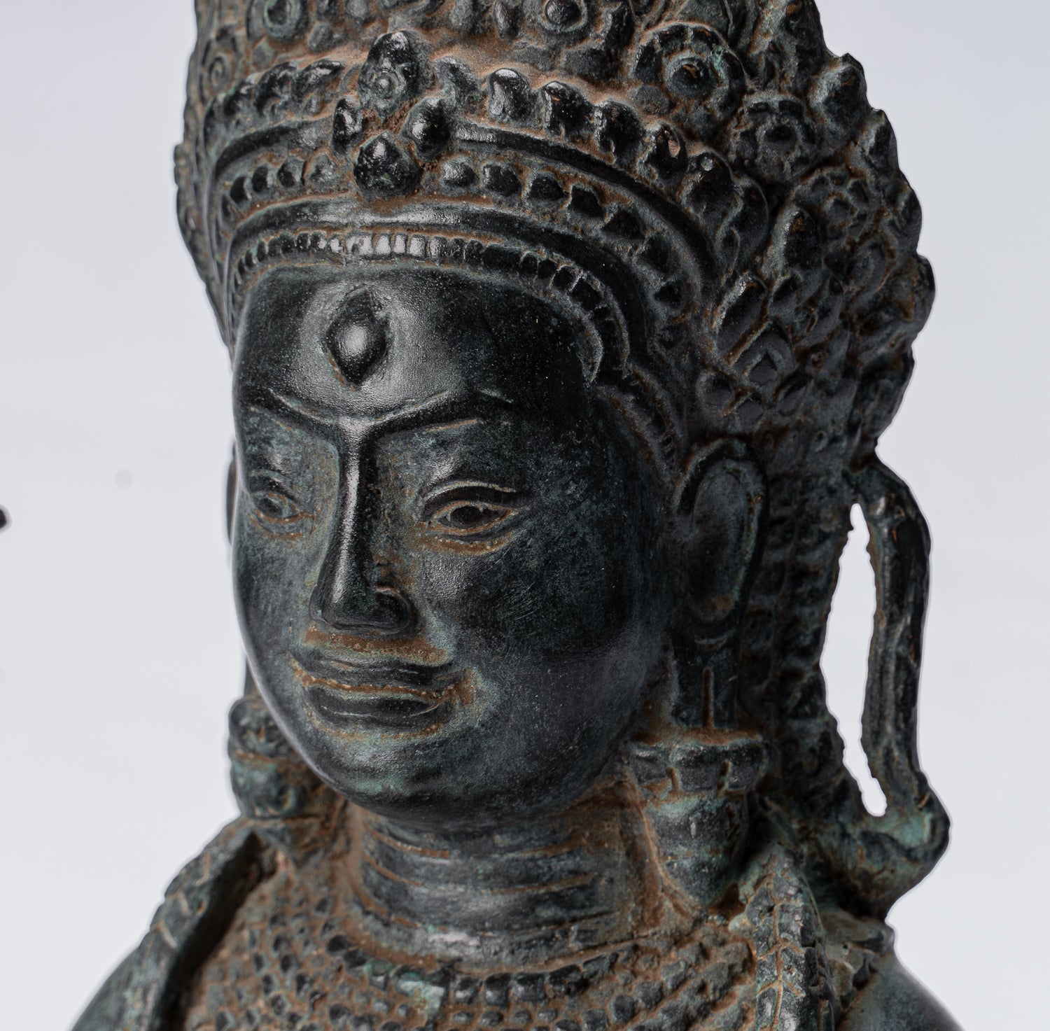 Statue Apsara - Antique Khmer Style Angkor Wat Bronzo Apsara o Angel - 35 cm/14 "