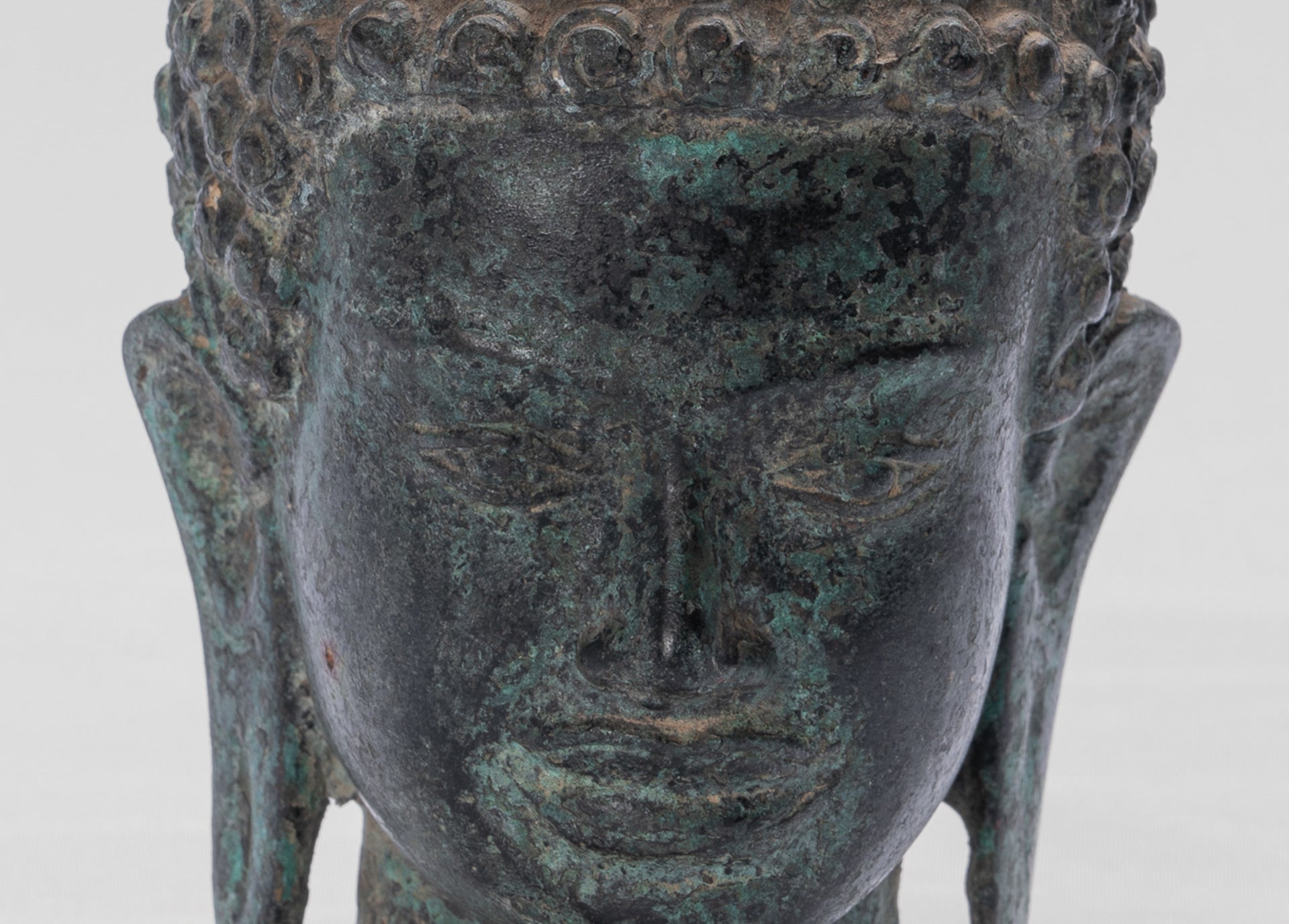 Buddha Statue - Antique Khmer Style Bronze Phnom Da Buddha Statue - 15cm/6"