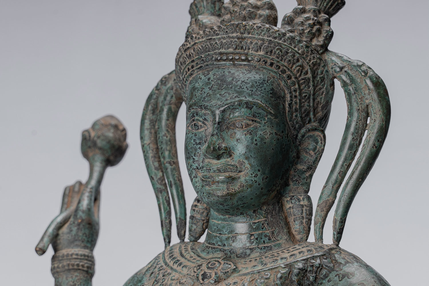 Apsara Statue - Antique Khmer Style Bronze Angkor Wat Apsara or Angel Statue - 62cm/25"