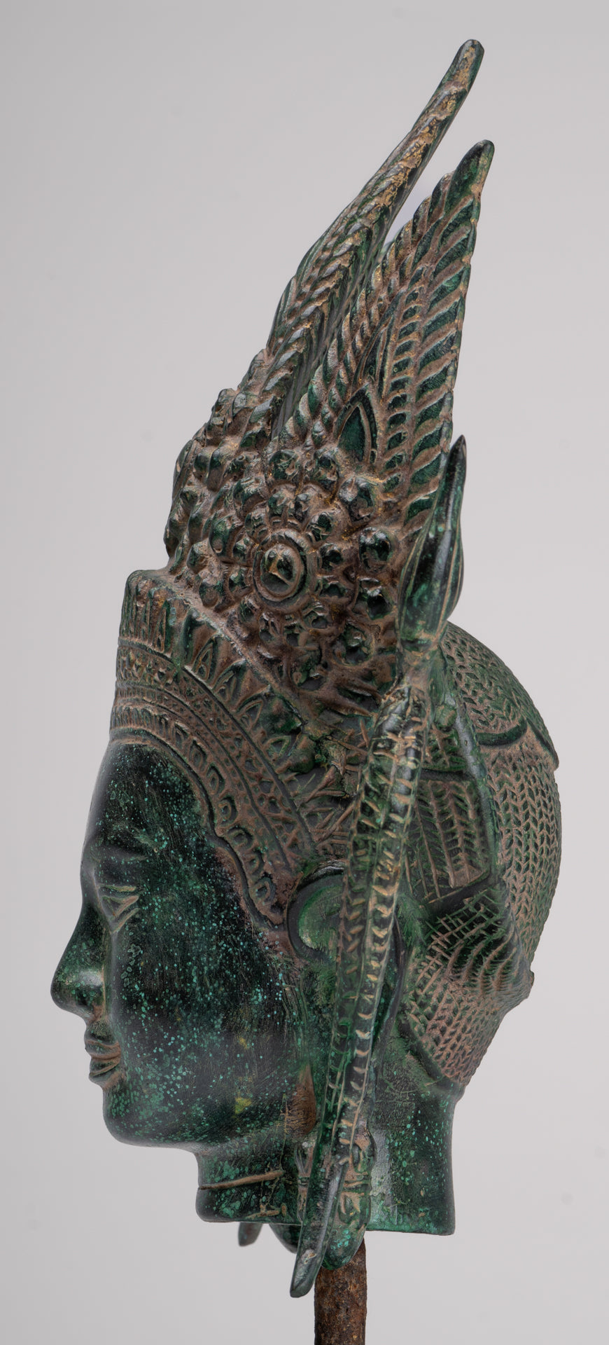 Apsara - Antique Khmer Style Bronze Angkor Wat Apsara or Angel Statue - 38cm/15"