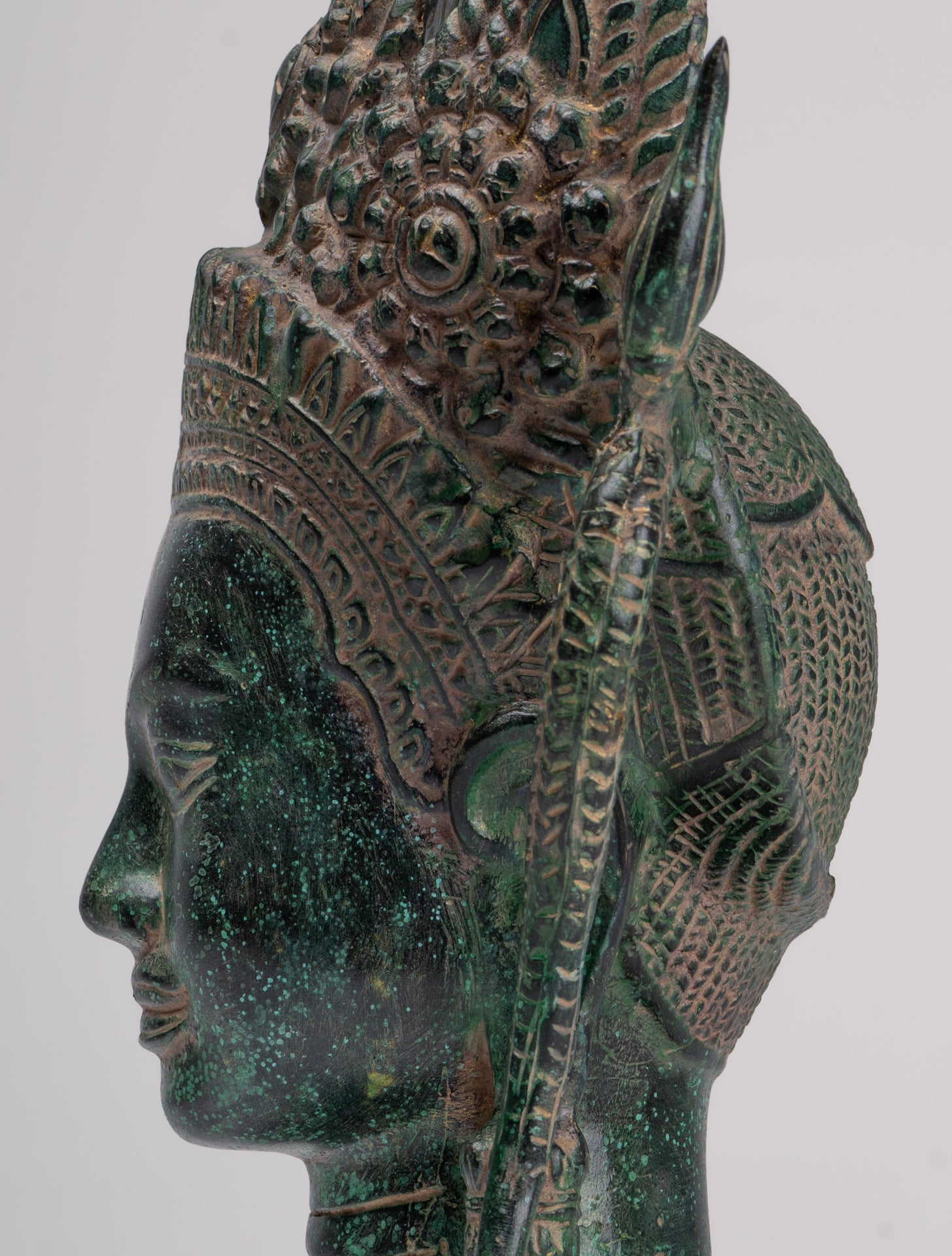 Apsara - Antique Khmer Style Bronze Angkor Wat Apsara or Angel Statue - 38cm/15"